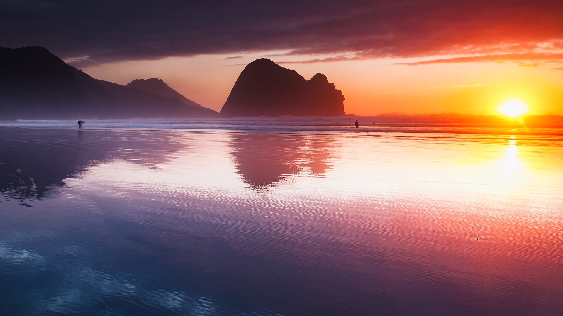 Laden Sie das Landschaft, Strand, Neuseeland, Meer, Himmel, Sonnenuntergang, Erde/natur-Bild kostenlos auf Ihren PC-Desktop herunter