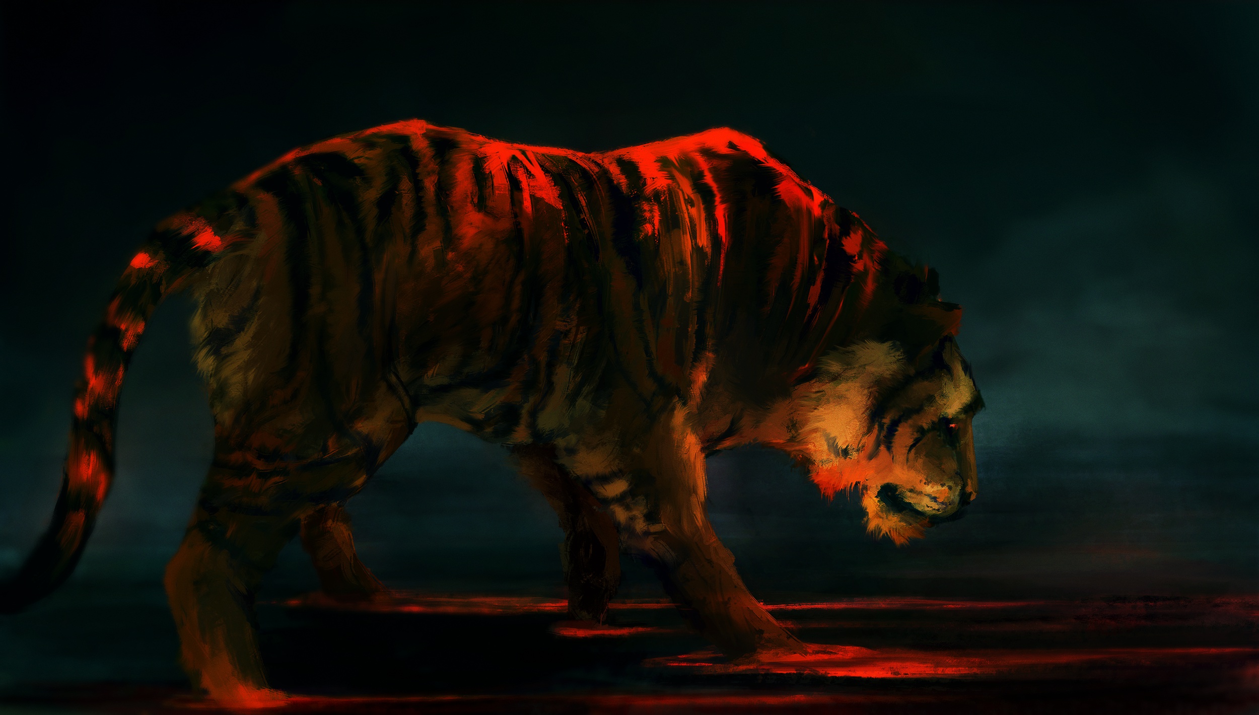Descarga gratuita de fondo de pantalla para móvil de Fantasía, Tigre, Animales De Fantasía.