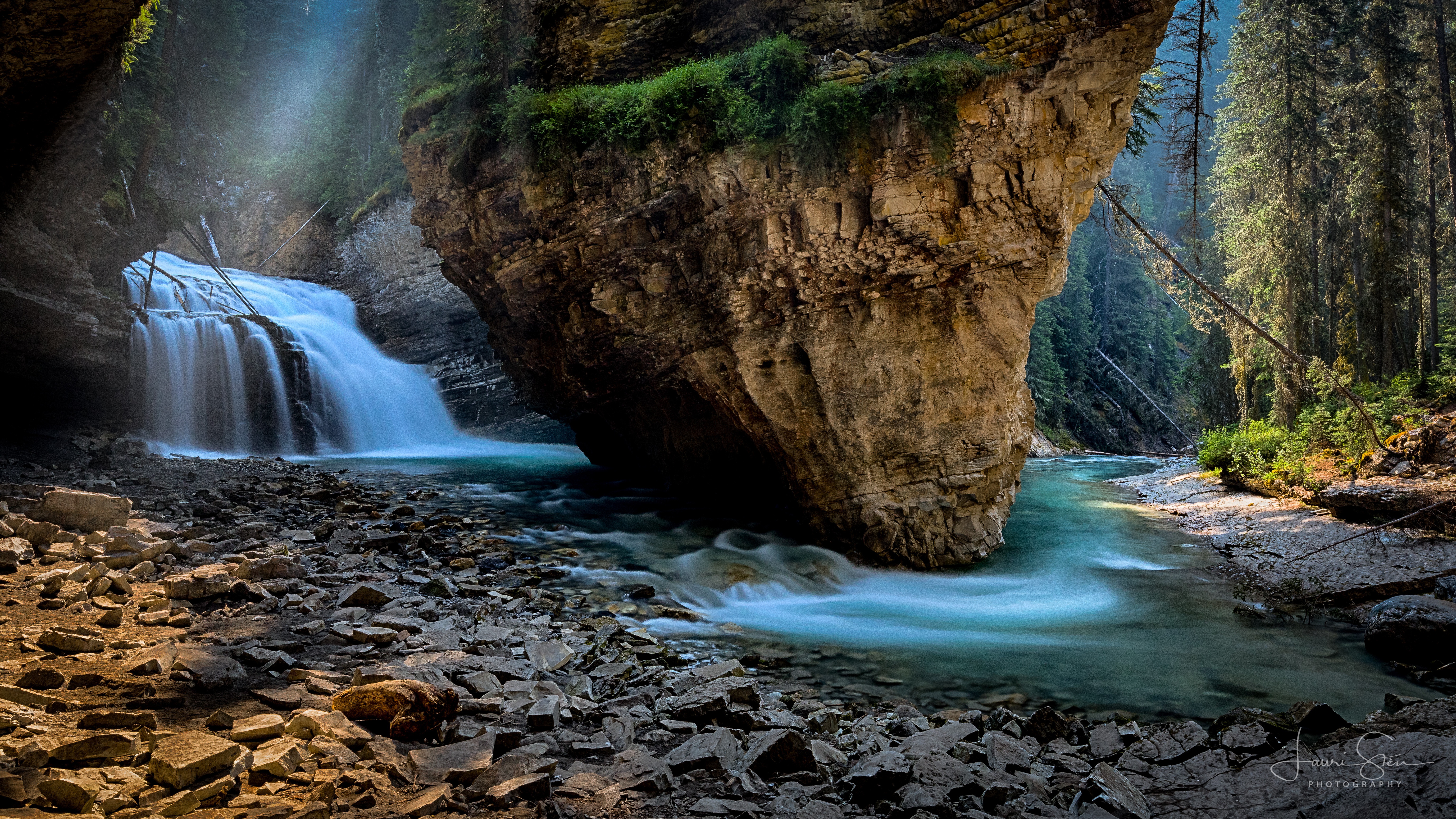Laden Sie das Kanada, Wasserfall, Fluss, Nationalpark, Banff Nationalpark, Erde/natur, Johnston Schlucht-Bild kostenlos auf Ihren PC-Desktop herunter