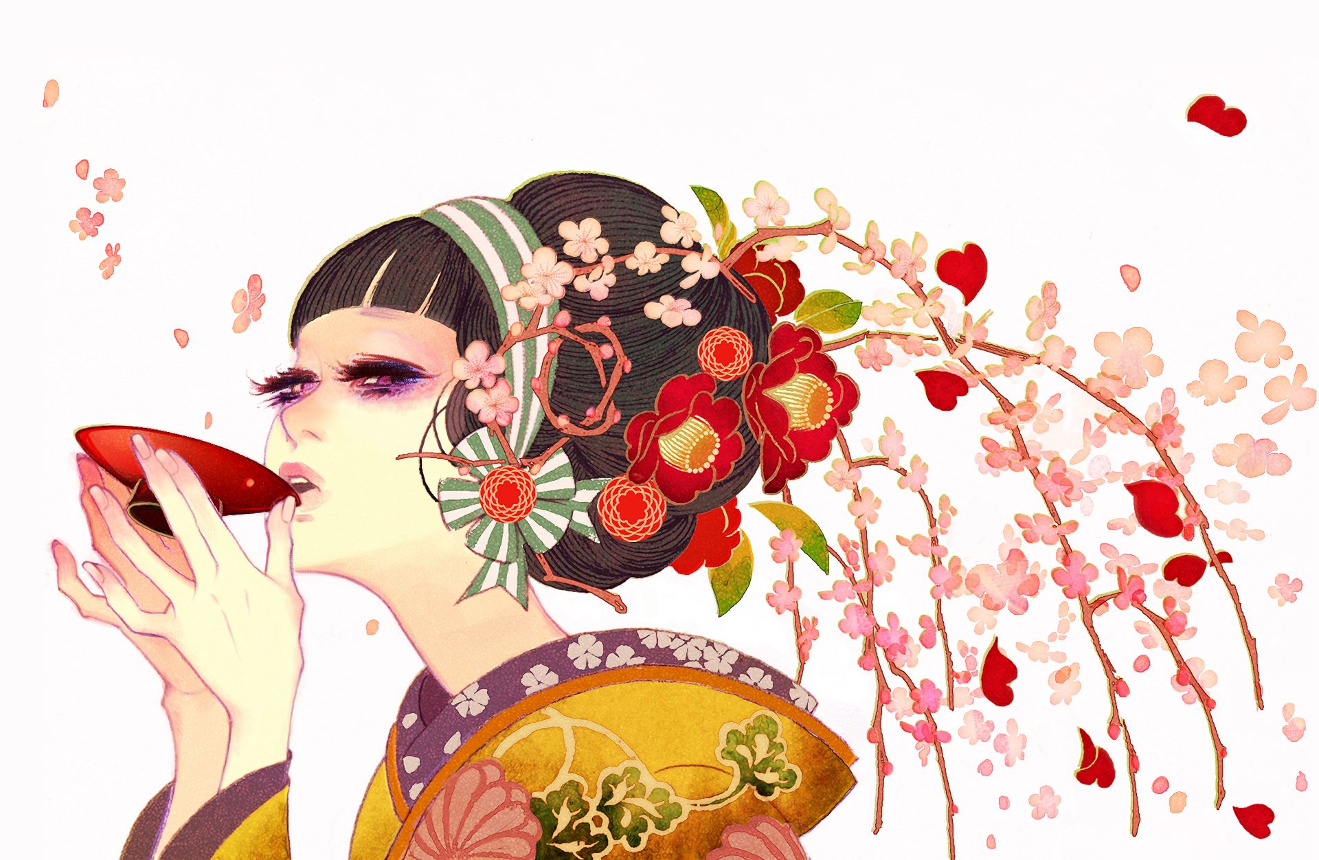 Free download wallpaper Anime, Geisha on your PC desktop