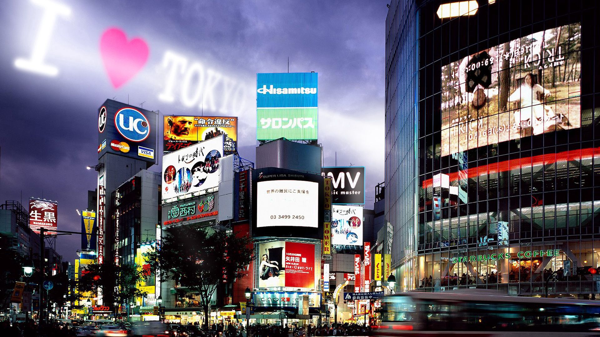 122674 télécharger l'image tokyo, villes, imeuble, bâtiment, soir, publicité - fonds d'écran et économiseurs d'écran gratuits