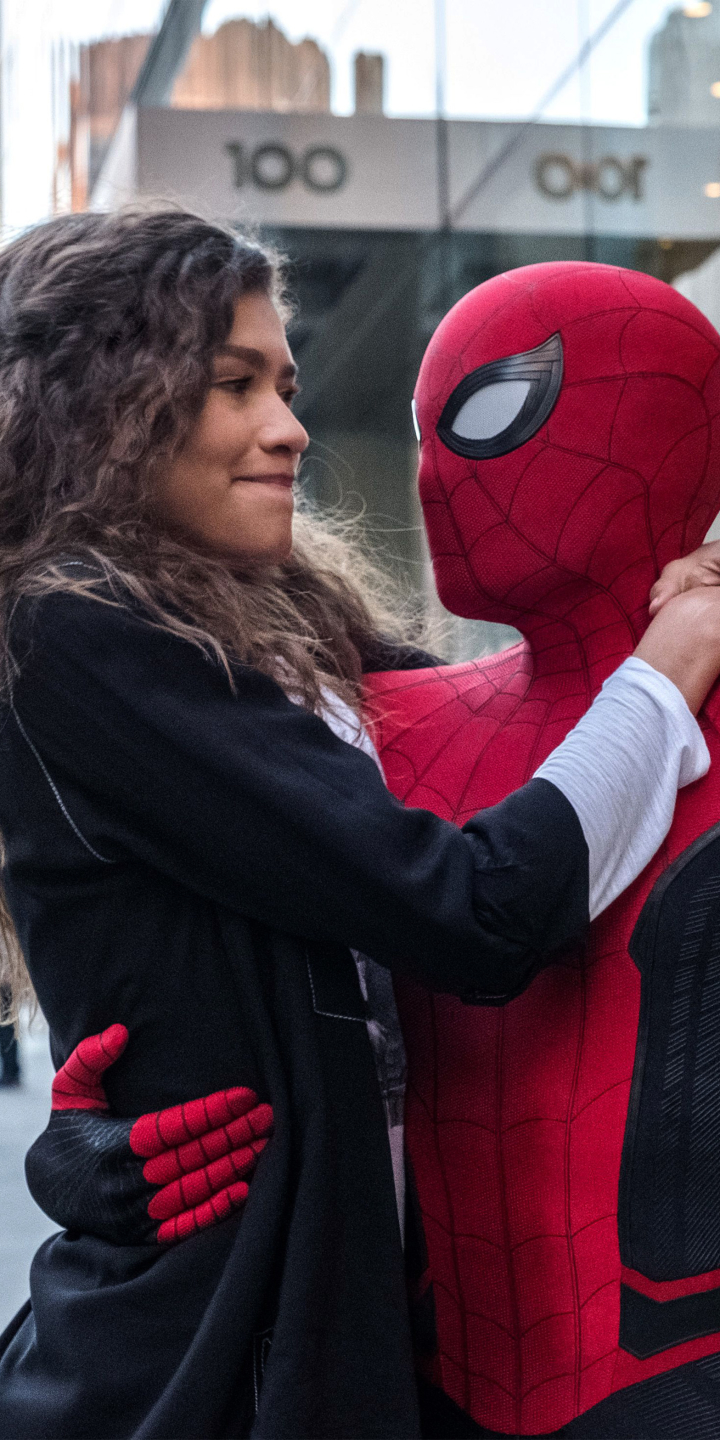 Download mobile wallpaper Spider Man, Brunette, Movie, Zendaya, Spider Man: Far From Home for free.