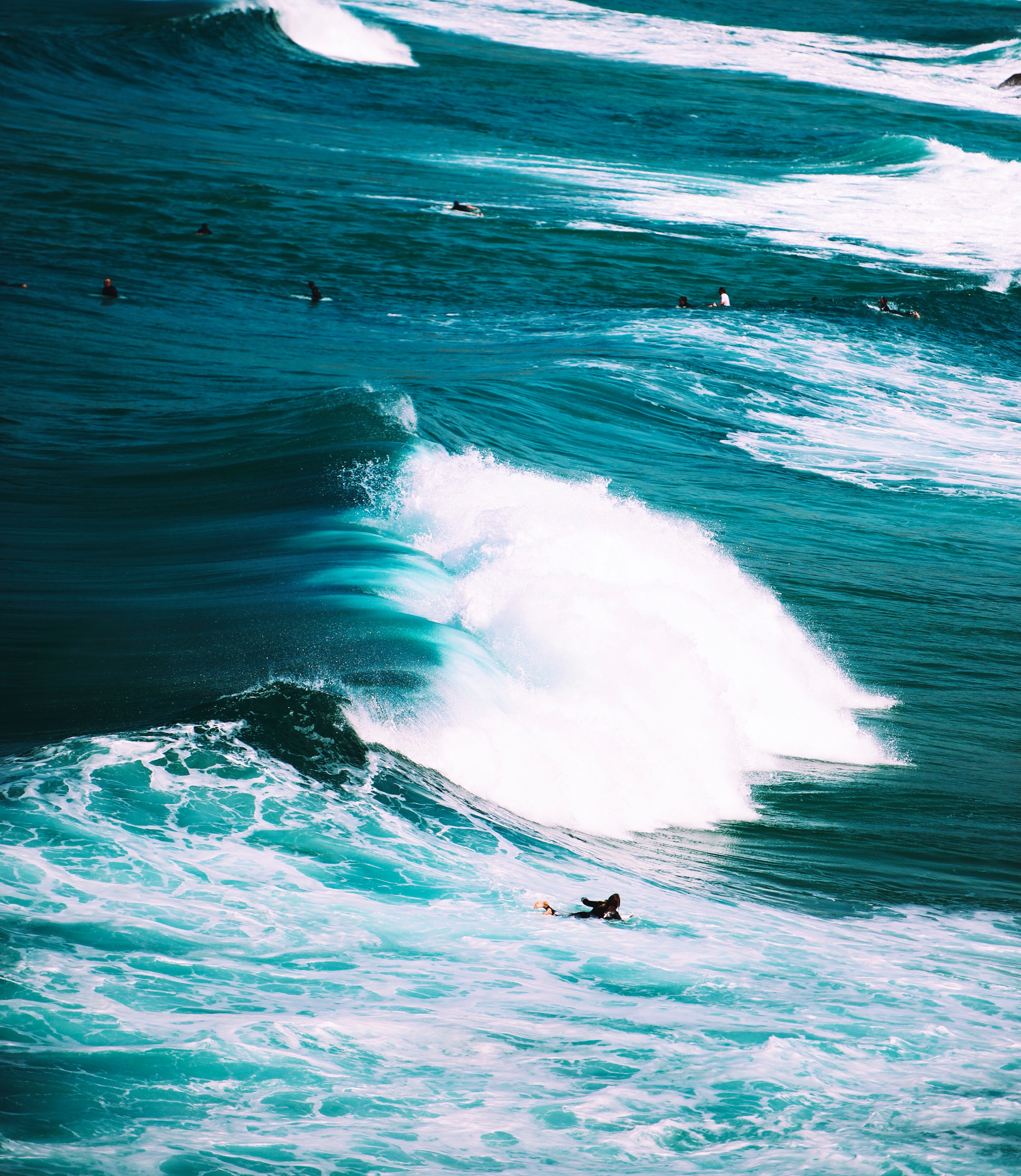Handy-Wallpaper Ozean, Natur, Schaum, Waves, Surfen kostenlos herunterladen.