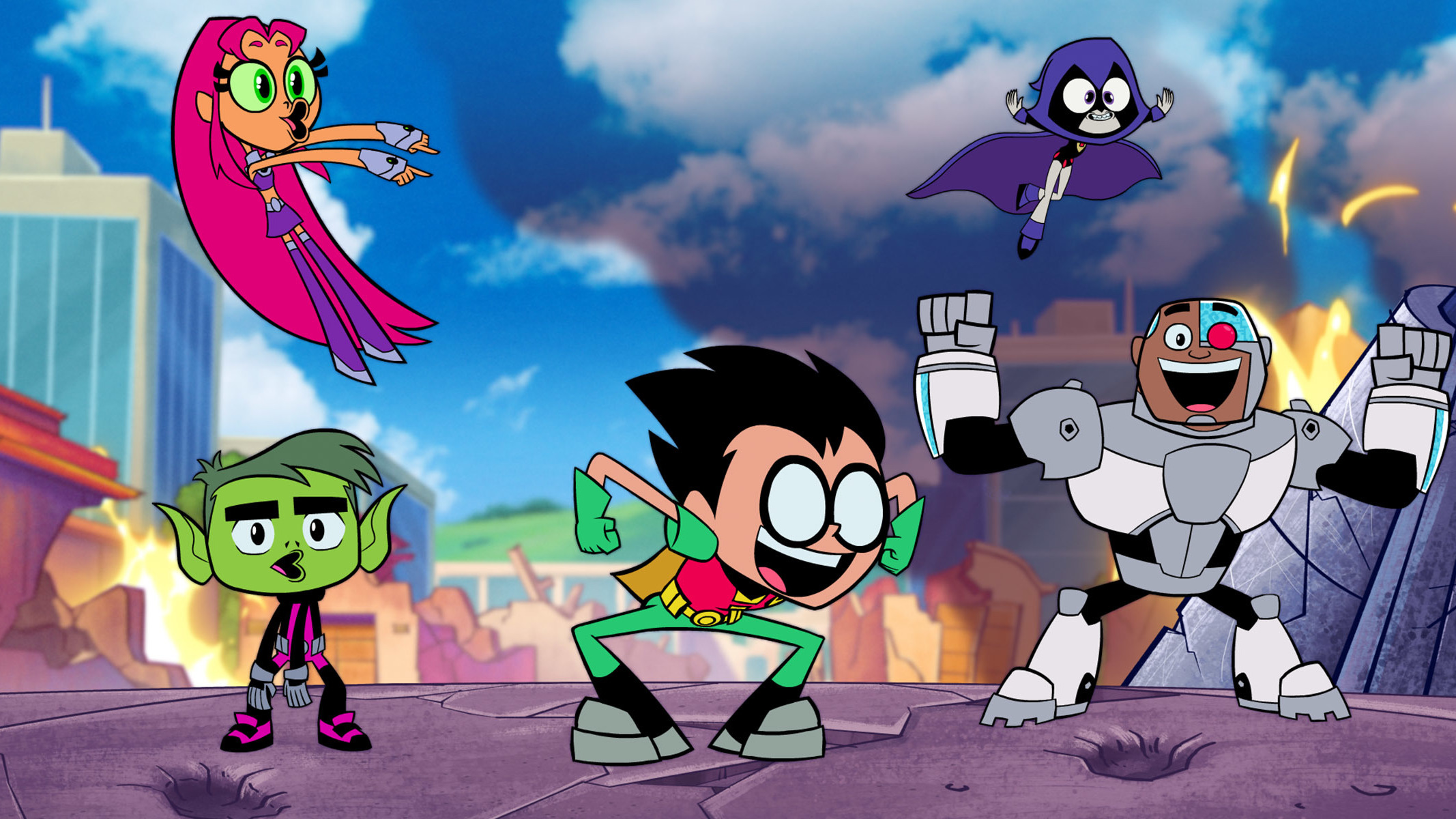 Descarga gratuita de fondo de pantalla para móvil de Películas, Cyborg (Dc Cómics), Starfire (Dc Cómics), Robin (Dc Cómics), Dick Grayson, Cuervo (Dc Cómics), Jovenes Titanes, Chico Bestia, Garfield Logan, Teen Titans Go! La Película.