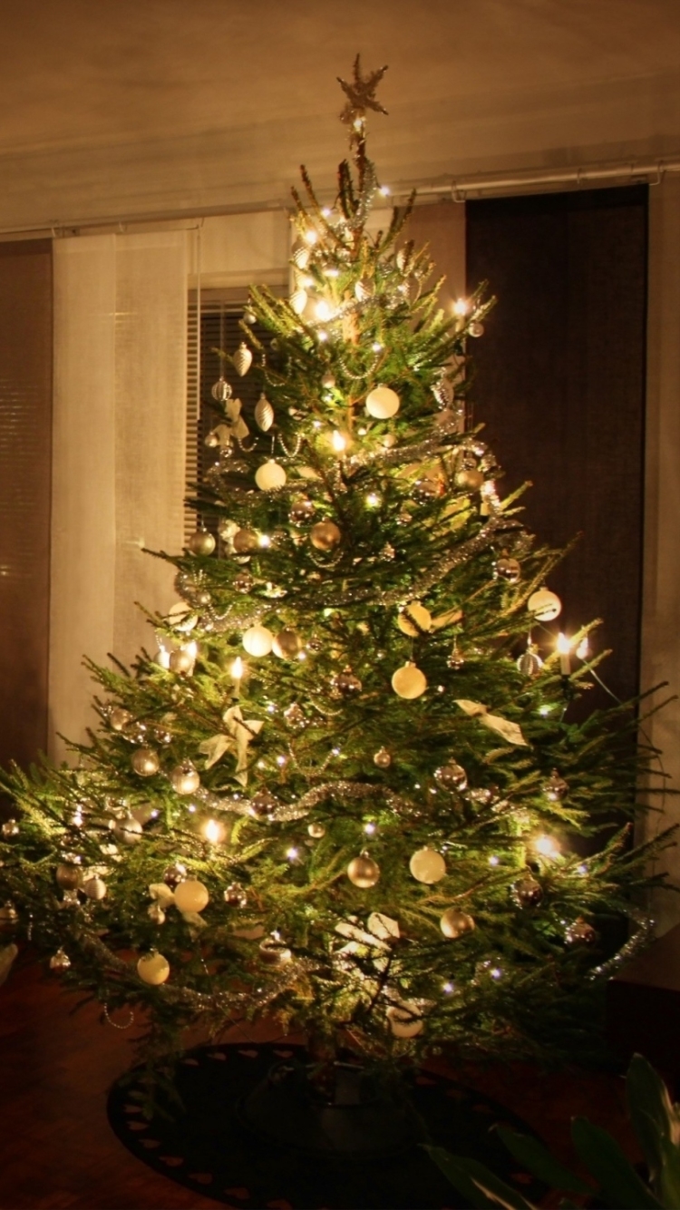 Handy-Wallpaper Feiertage, Dekoration, Weihnachten, Lichter, Weihnachtsbaum, Flitter kostenlos herunterladen.