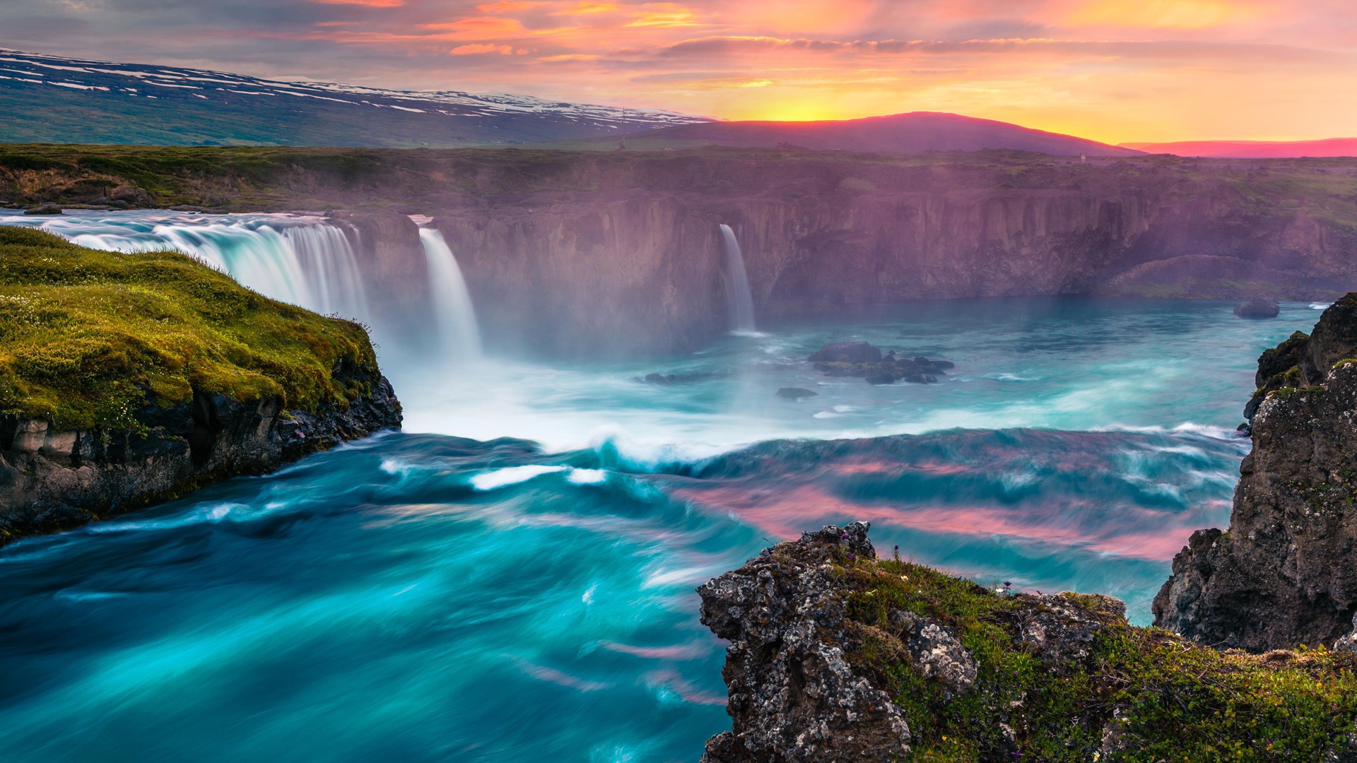 Handy-Wallpaper Wasserfälle, Wasserfall, Erde/natur, Goðafoss kostenlos herunterladen.
