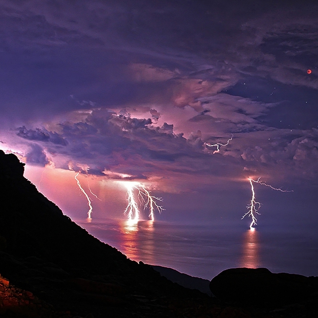 Descarga gratuita de fondo de pantalla para móvil de Noche, Relámpago, Fotografía.