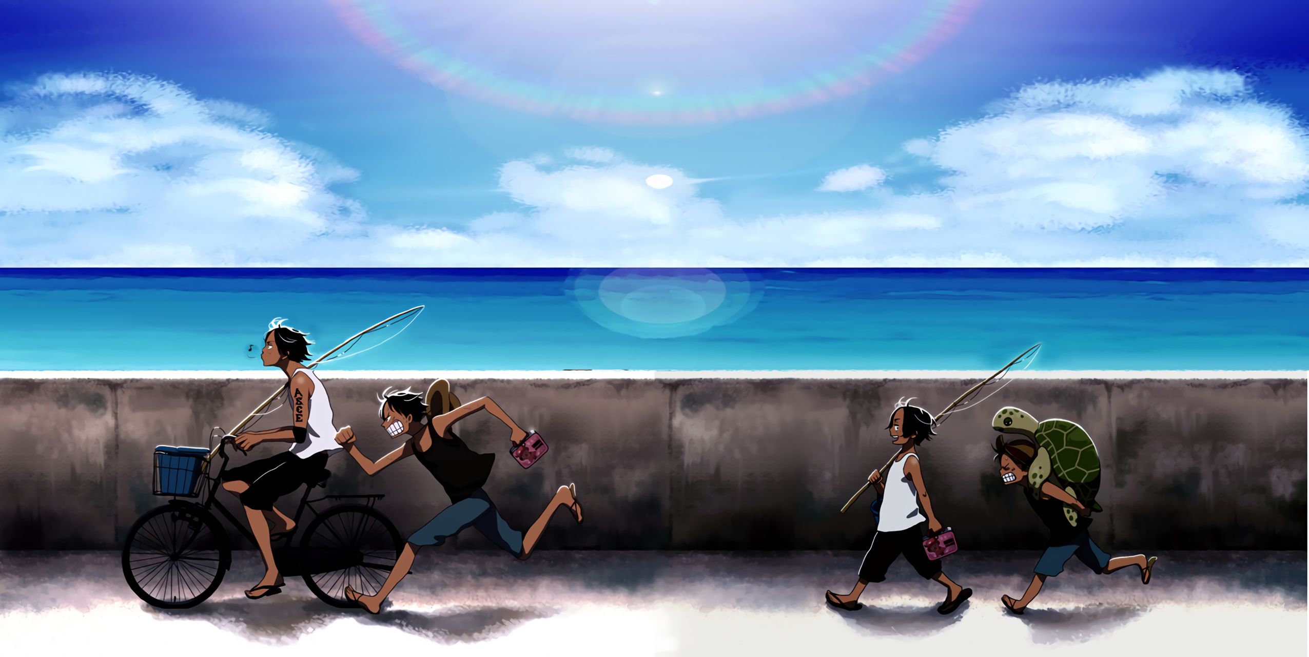 Laden Sie das Animes, Portgas D Ace, One Piece, Affe D Luffy-Bild kostenlos auf Ihren PC-Desktop herunter