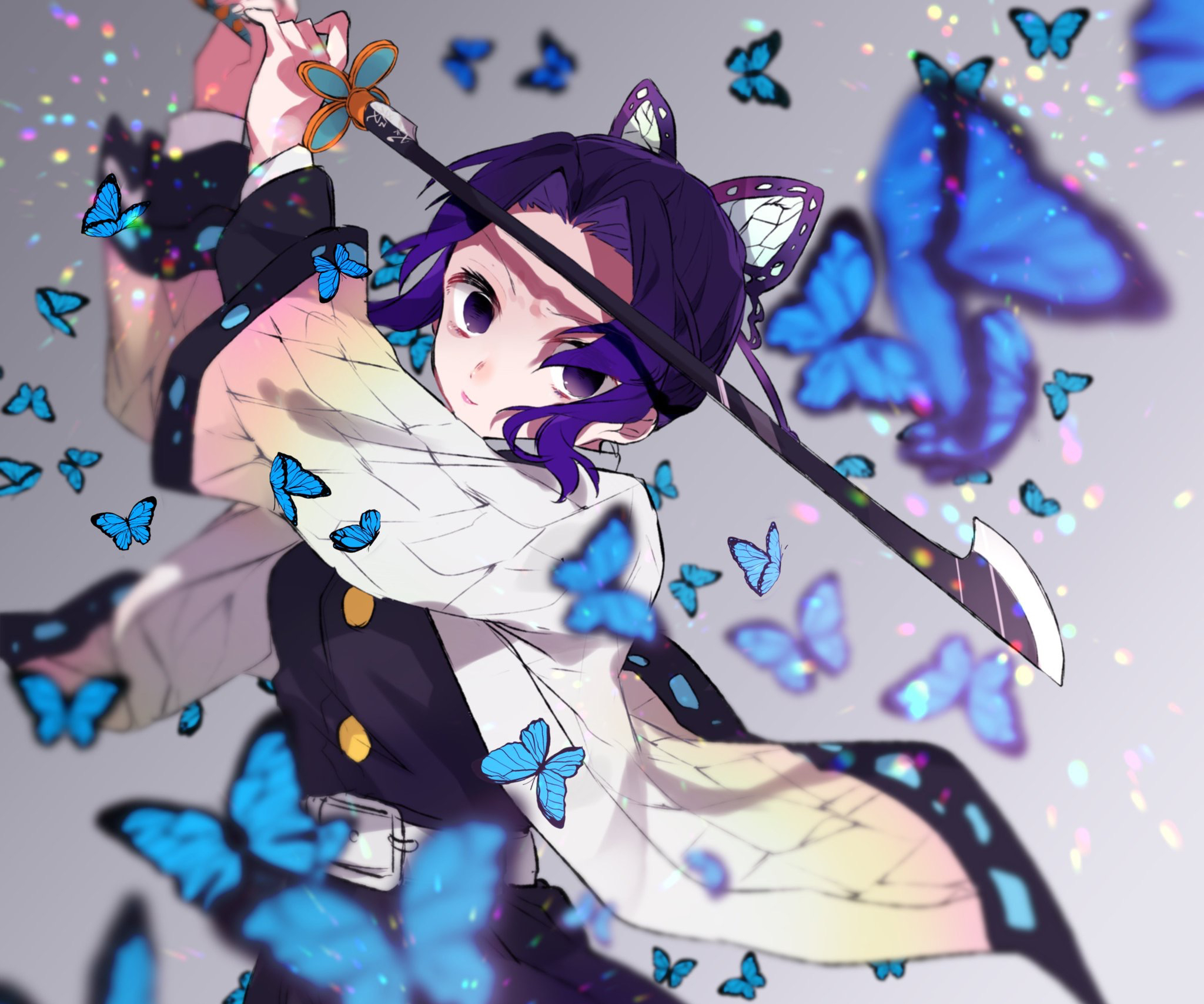 Laden Sie das Schmetterlinge, Animes, Demon Slayer, Shinobu Kochou-Bild kostenlos auf Ihren PC-Desktop herunter
