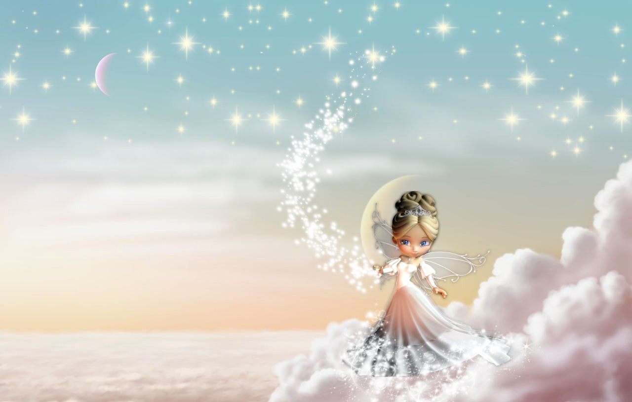 Baixe gratuitamente a imagem Fantasia, Estrelas, Anjo, Nuvem, Fadas na área de trabalho do seu PC