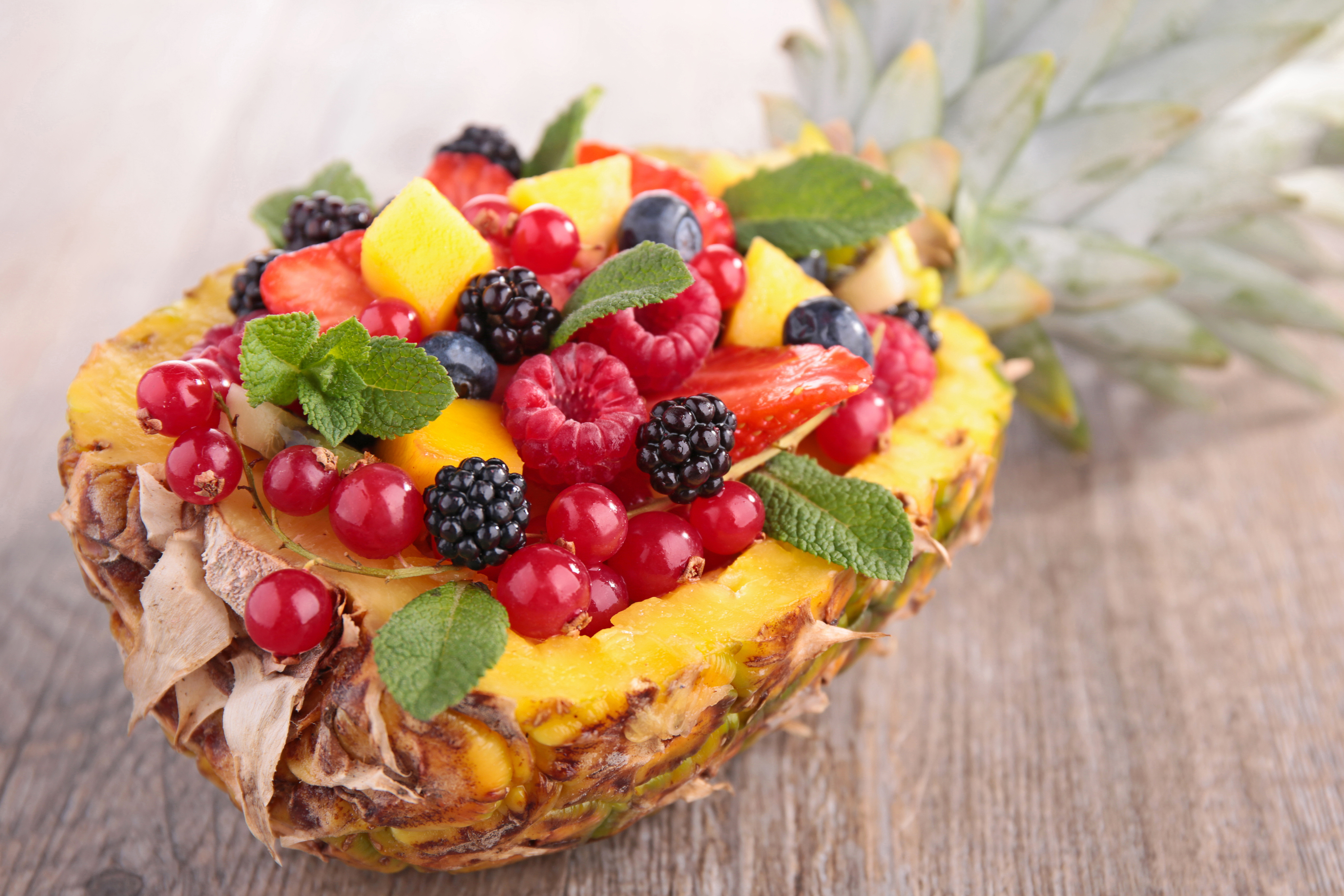 Download mobile wallpaper Fruits, Food, Berry, Fruit, Pineapple for free.