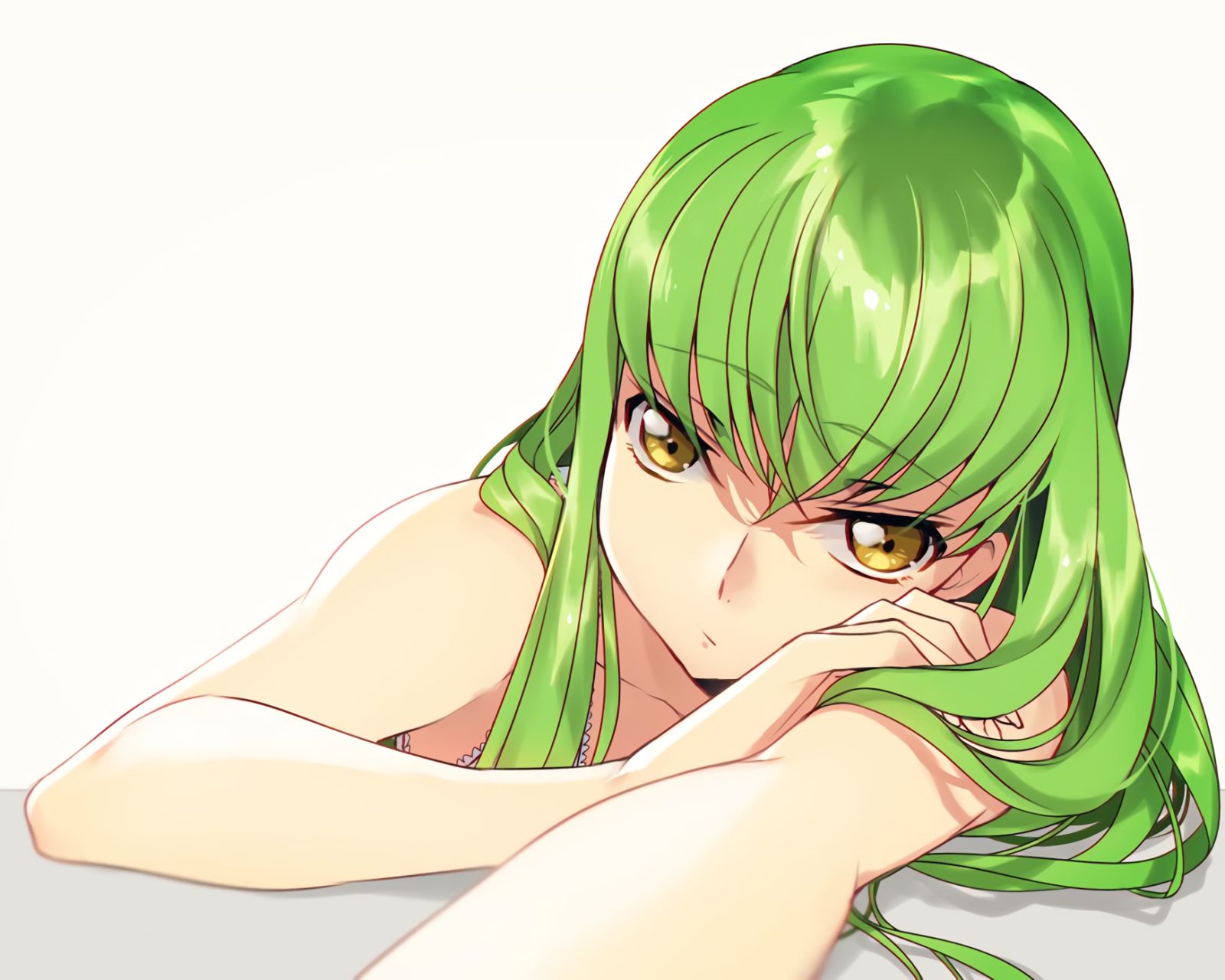 Téléchargez gratuitement l'image Visage, Cheveux Verts, Les Yeux Jaunes, Animé, Code Geass: Lelouch Of The Rebellion, Cc (Code Geass) sur le bureau de votre PC