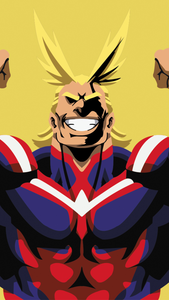 Download mobile wallpaper Anime, Smile, Blonde, Teeth, Superhero, My Hero Academia, All Might for free.