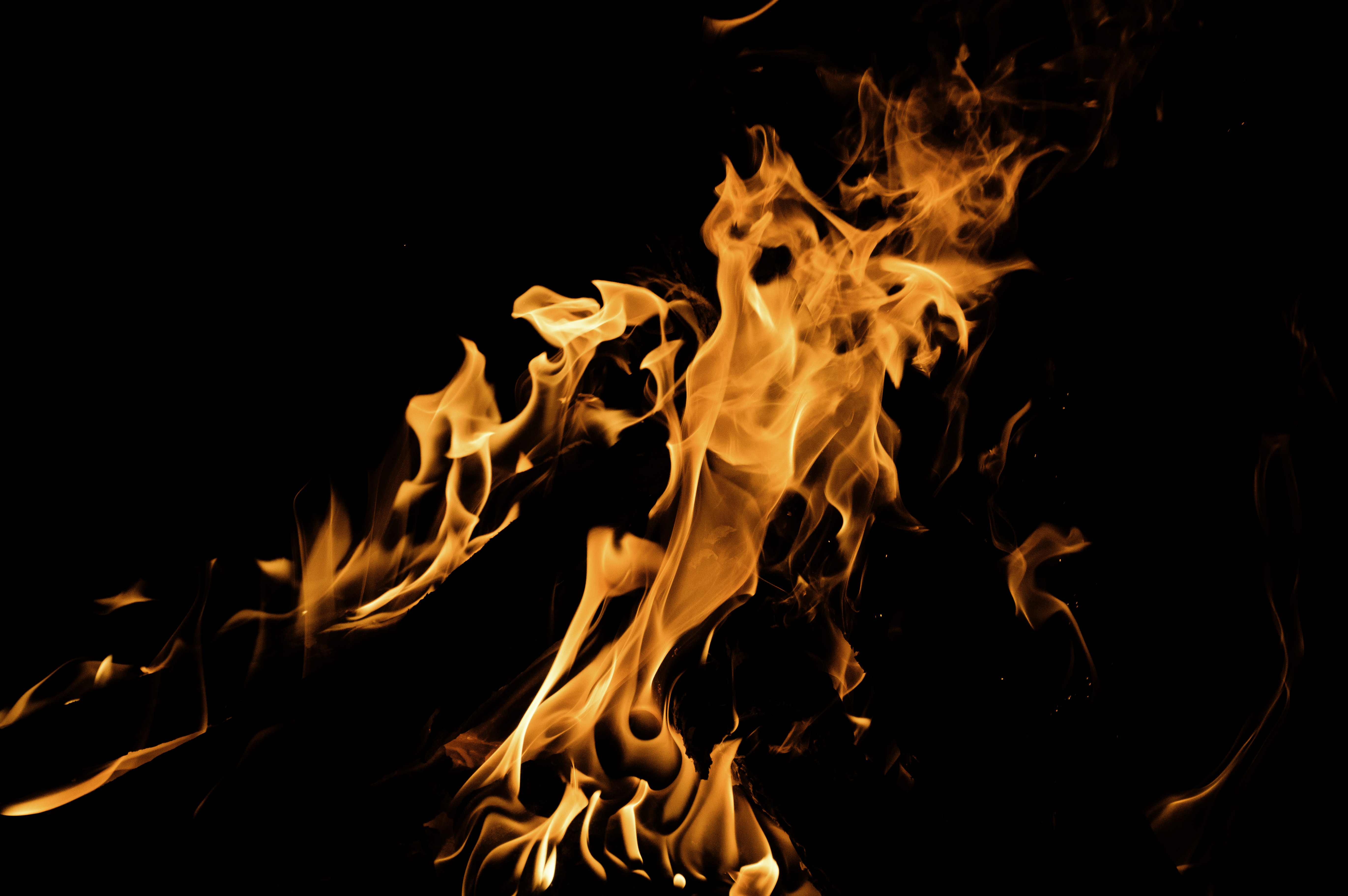 Download mobile wallpaper Flame, Night, Bonfire, Dark, Fire for free.