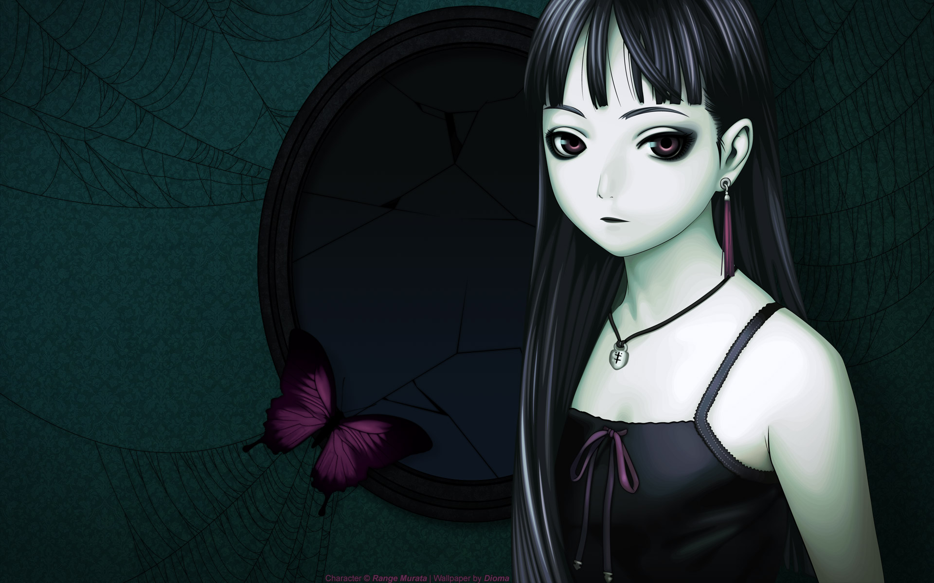 173403 Hintergrundbild herunterladen animes, bereich murata, schwarz, schmetterlinge, gotisch, einsam, traurig, spinnennetz - Bildschirmschoner und Bilder kostenlos