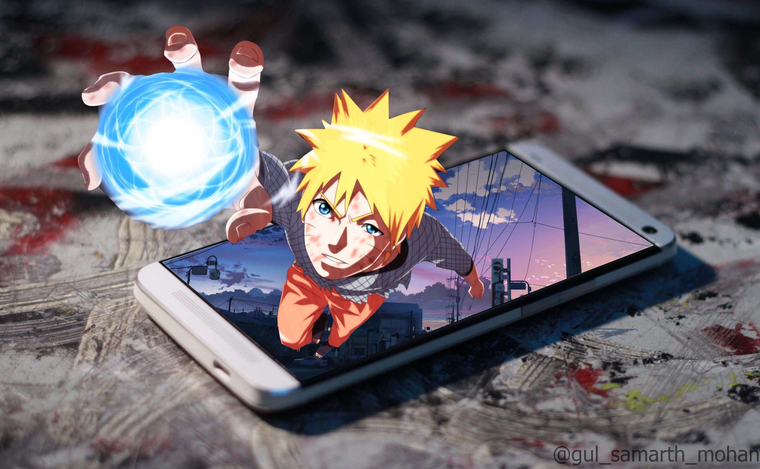 Download mobile wallpaper Anime, Naruto, Naruto Uzumaki, Phone, Rasengan (Naruto) for free.