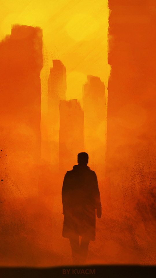 Descarga gratuita de fondo de pantalla para móvil de Ciudad, Edificio, Silueta, Películas, Color Naranja), Blade Runner 2049.