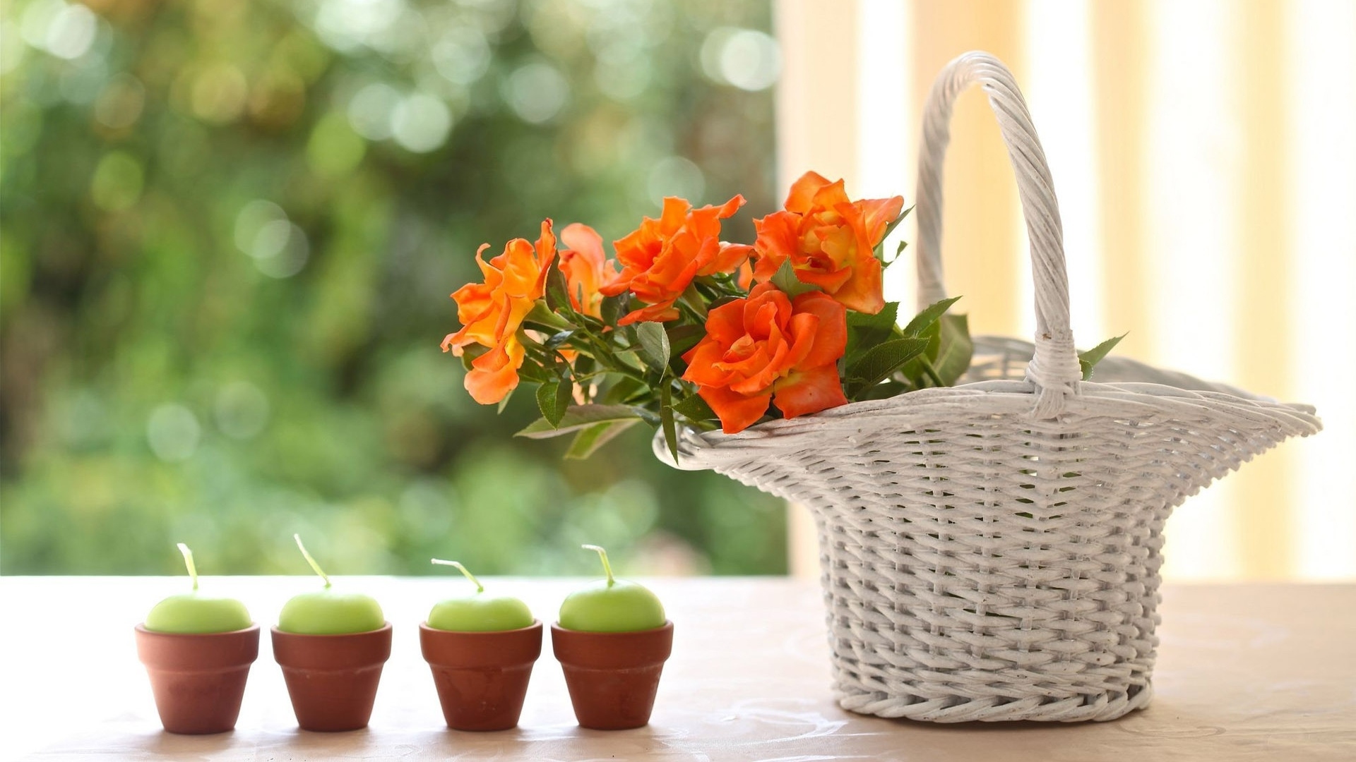 Descarga gratuita de fondo de pantalla para móvil de Flor, Ramo, Cesta, Vela, Fotografía, Bodegón, Flor Naranja.