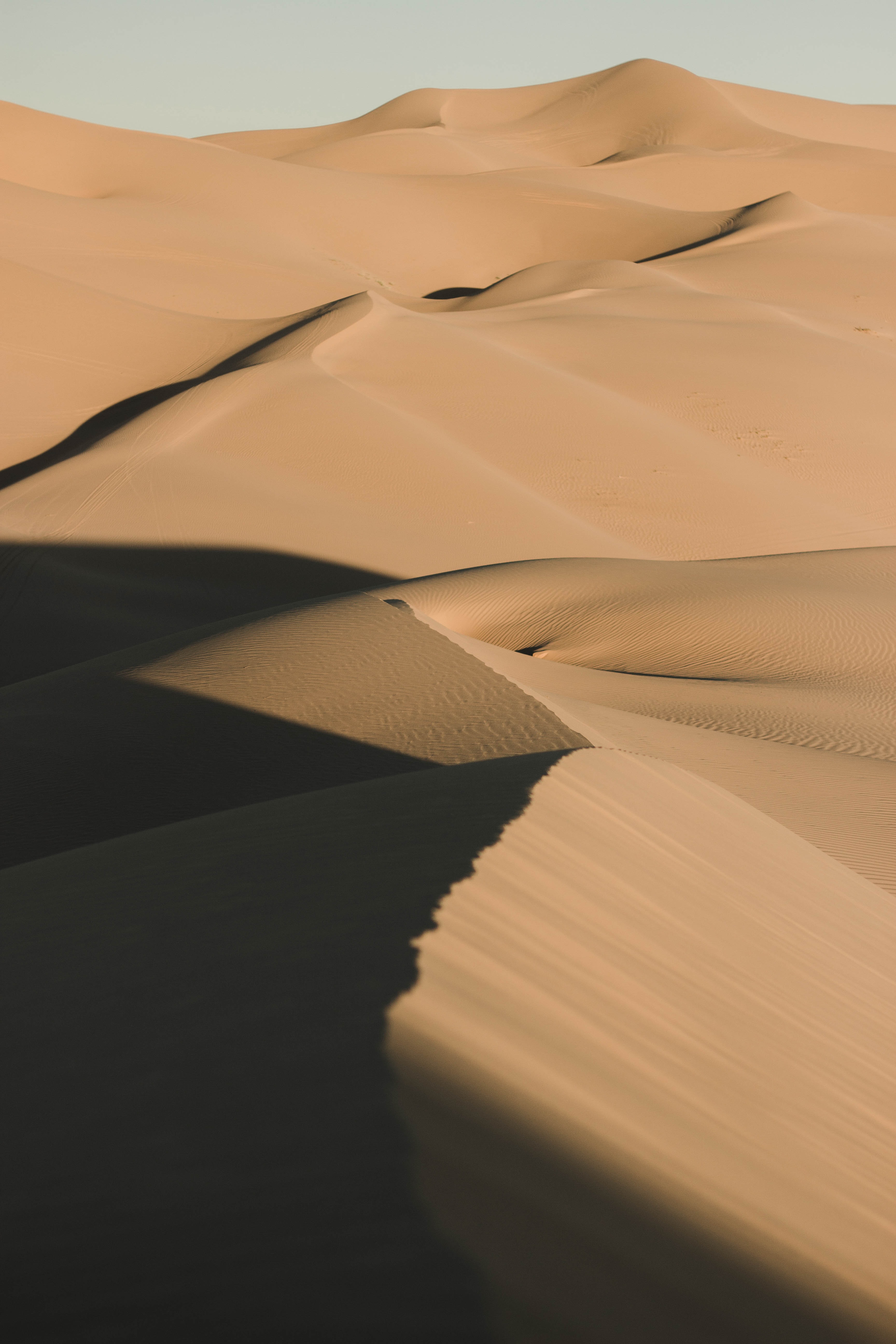 nature, sand, desert, shadow, hills, dunes