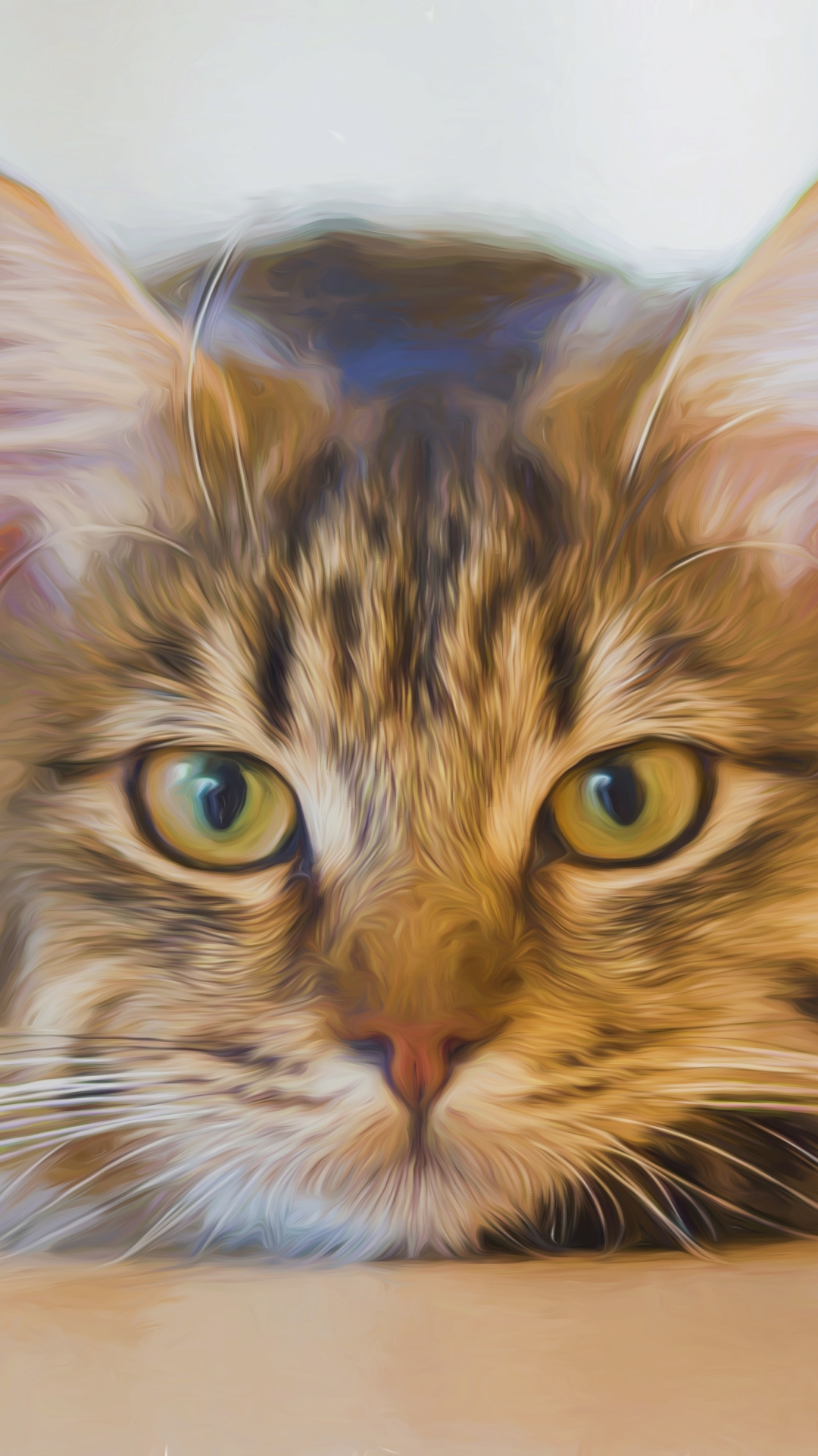 無料モバイル壁紙動物, ネコ, 猫, ペインティング, 顔, 油絵をダウンロードします。