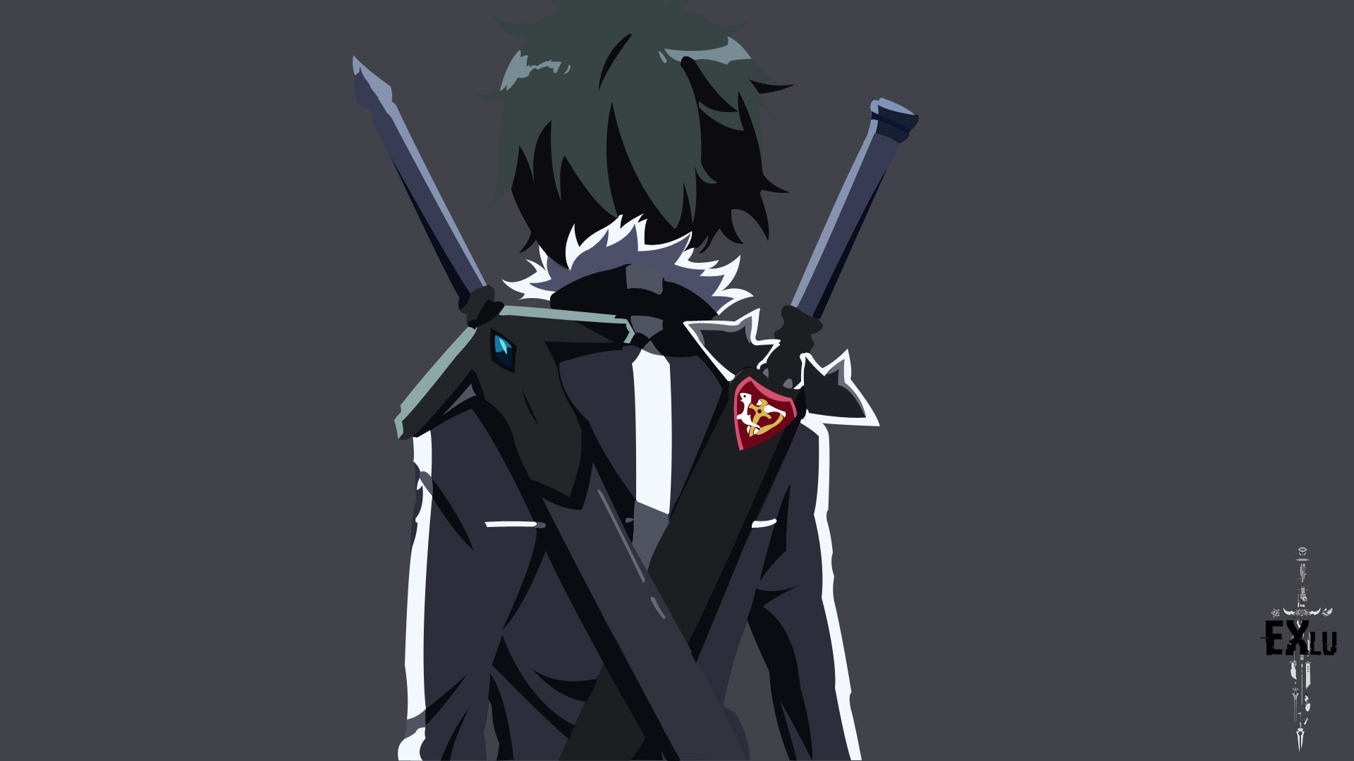 Descarga gratuita de fondo de pantalla para móvil de Sword Art Online, Animado, Minimalista, Kirito (Arte De Espada En Línea), Kazuto Kirigaya.