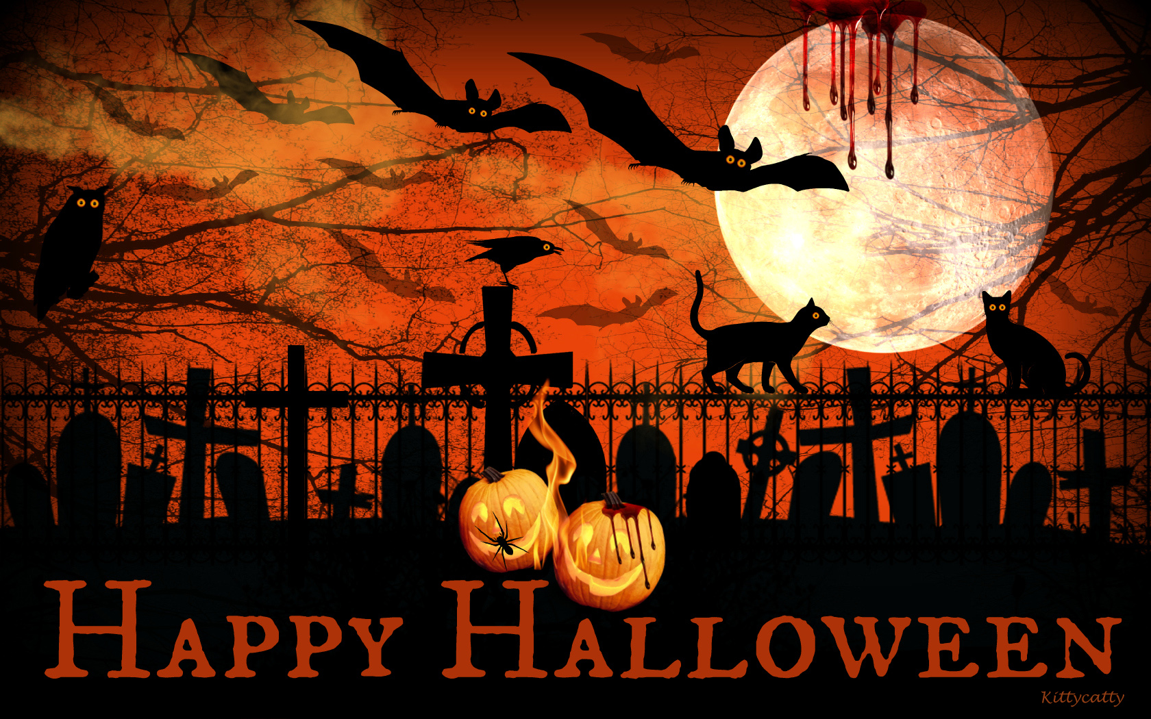 Free download wallpaper Halloween, Moon, Holiday, Bat, Jack O' Lantern, Happy Halloween on your PC desktop