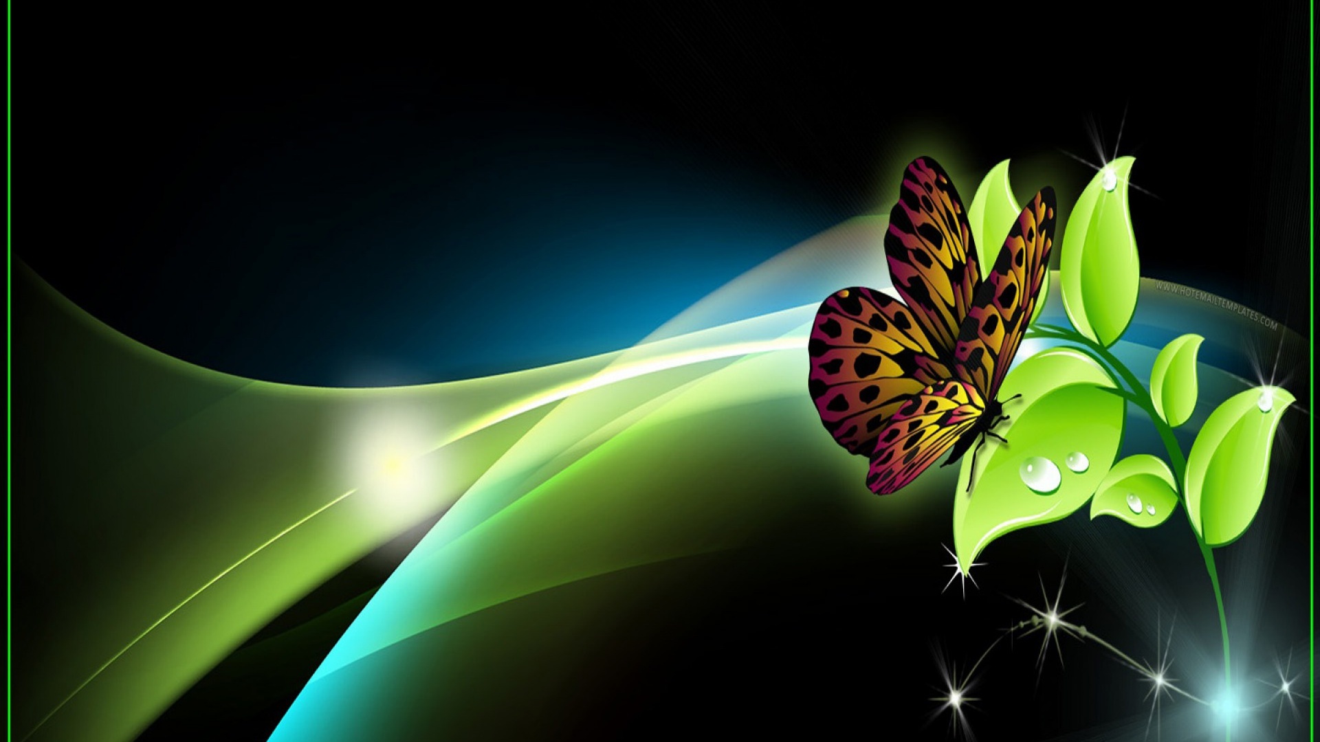 PCデスクトップに蝶, 葉, 芸術的画像を無料でダウンロード
