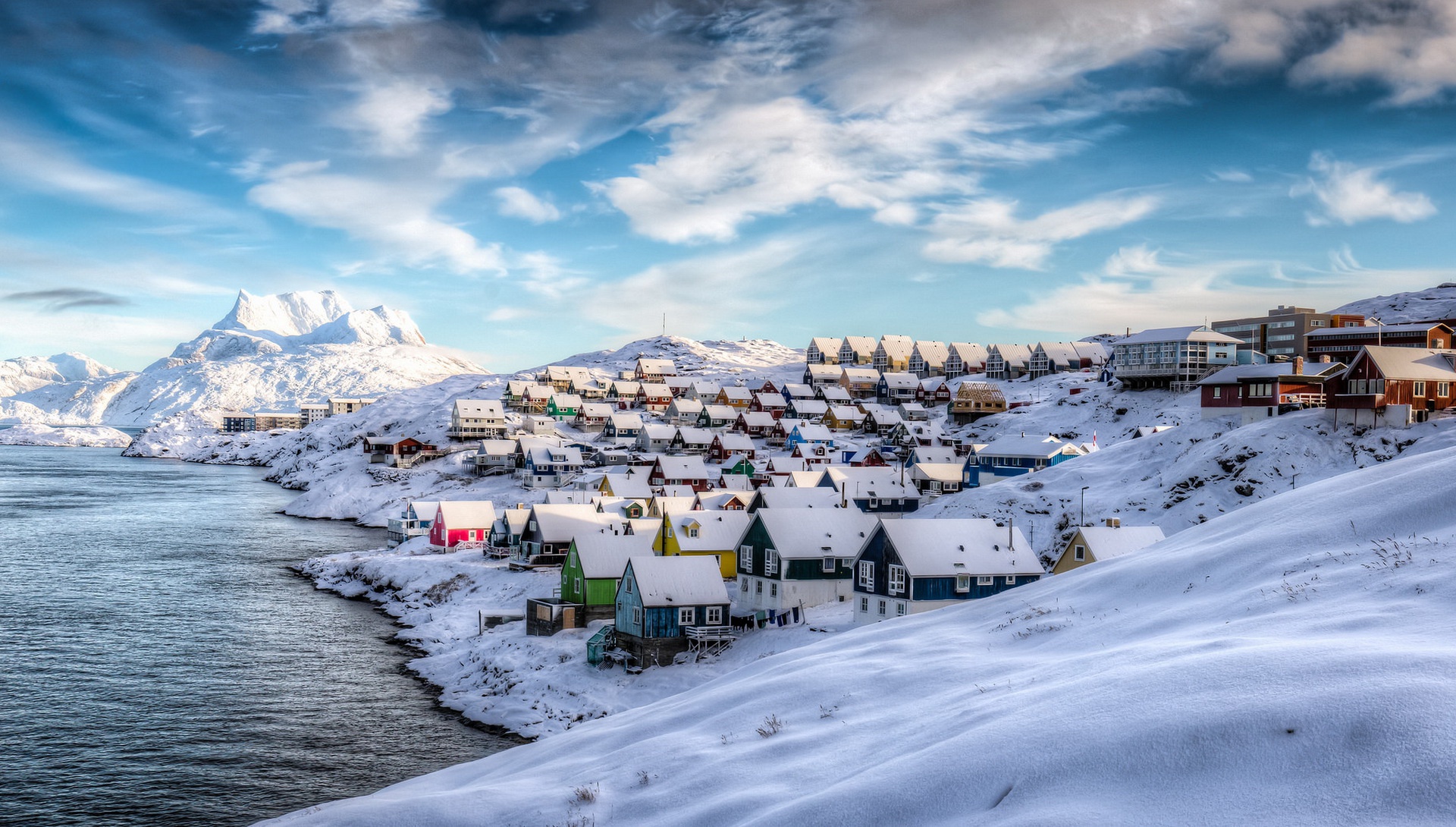 Laden Sie das Winter, Schnee, Haus, Dorf, Menschengemacht-Bild kostenlos auf Ihren PC-Desktop herunter