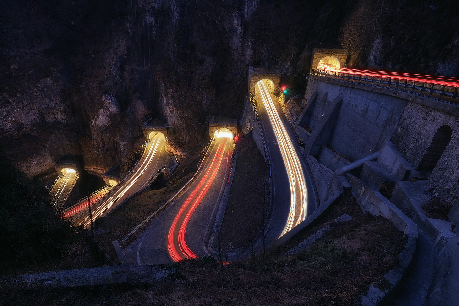 Descarga gratis la imagen Noche, Luz, Fotografía, Carretera, Lapso De Tiempo en el escritorio de tu PC