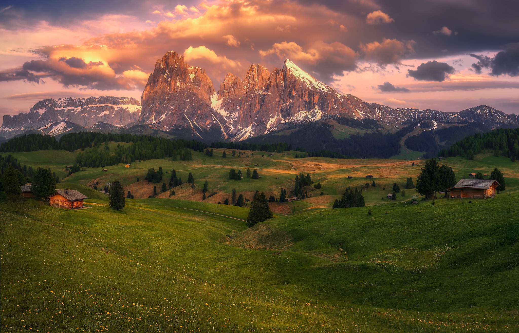 Free download wallpaper Landscape, Mountain, Alps, Hill, Meadow, Hut, Photography on your PC desktop