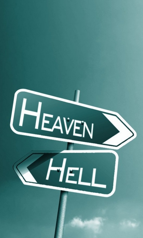 Download mobile wallpaper Sign, Heaven, Religious, Christian, Hell for free.