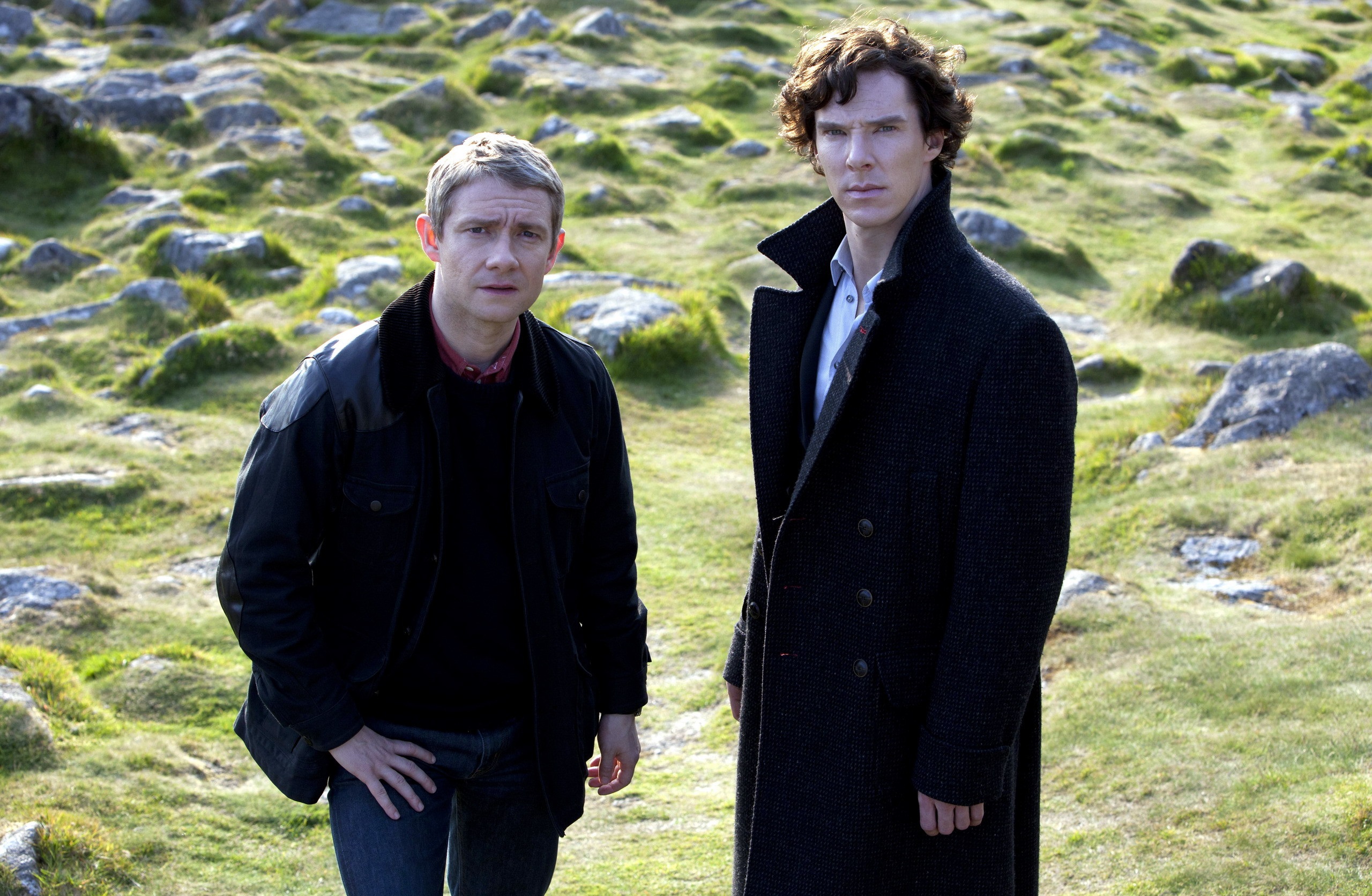 Descarga gratuita de fondo de pantalla para móvil de Sherlock, Benedict Cumberbatch, Series De Televisión, Sherlock Holmes, Martín Freeman.