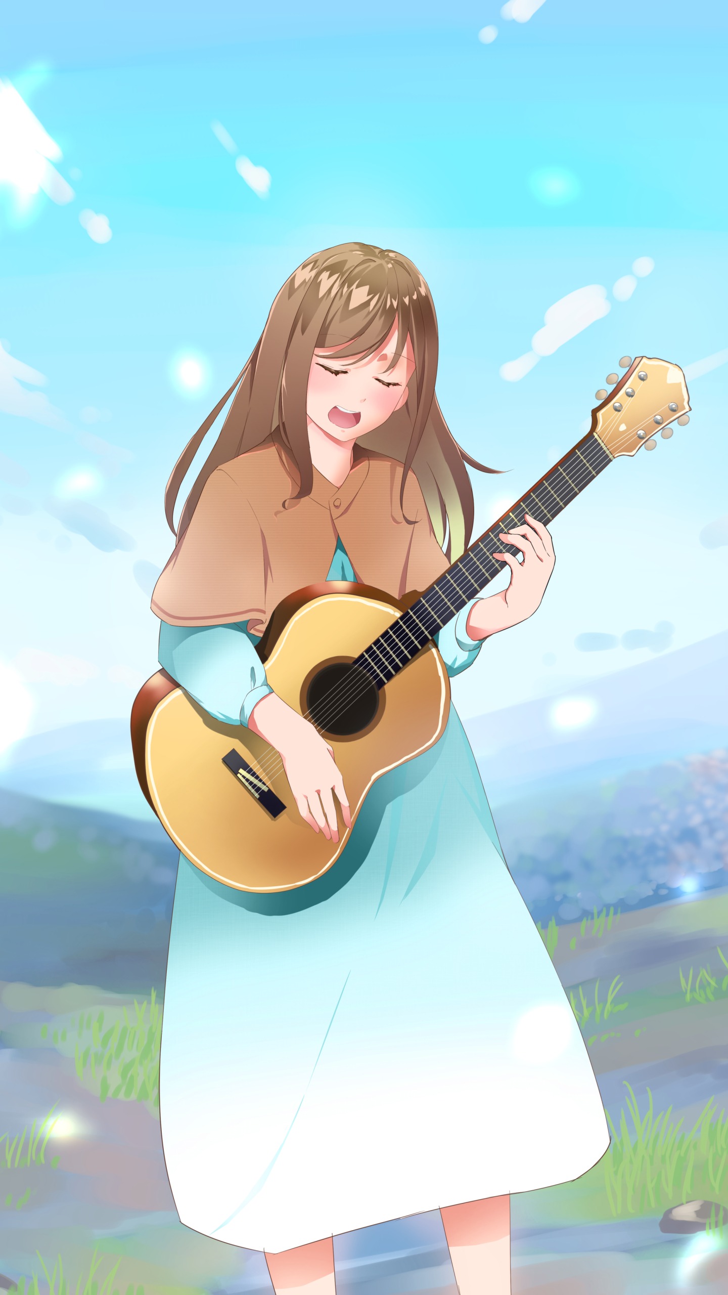 Download mobile wallpaper Music, Anime, Guitar for free.