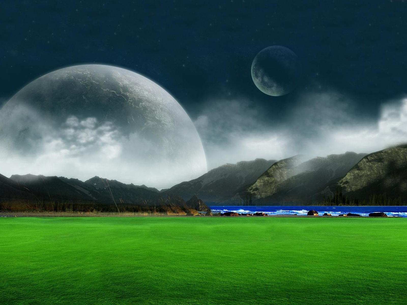 Download mobile wallpaper Landscape, Planets for free.