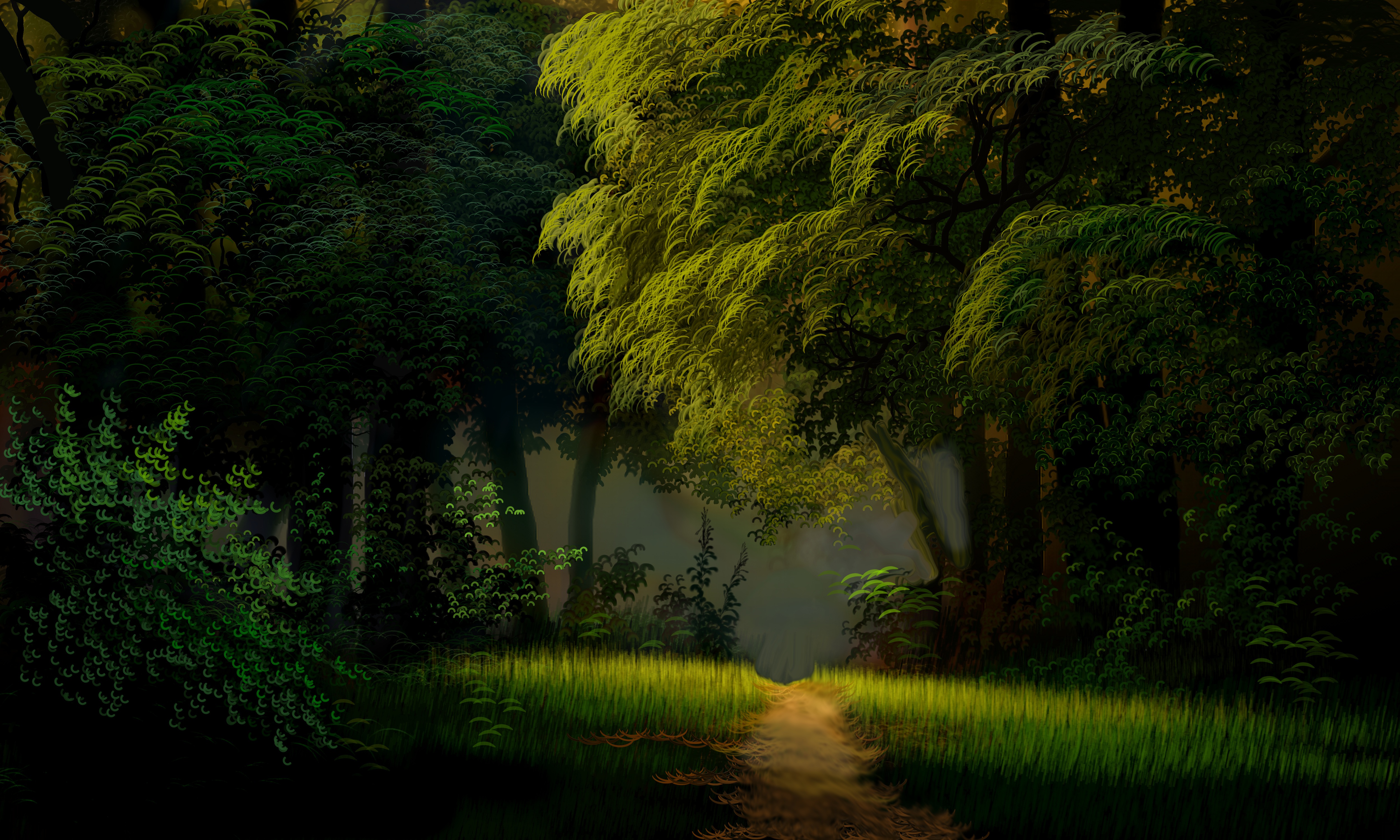 Téléchargez gratuitement l'image Forêt, Chemin, Artistique sur le bureau de votre PC