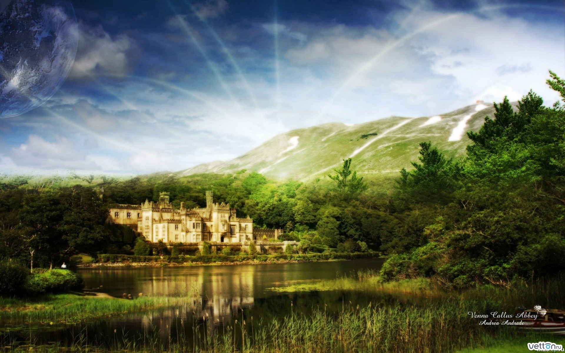 Free download wallpaper Landscape, Rivers, Castles on your PC desktop