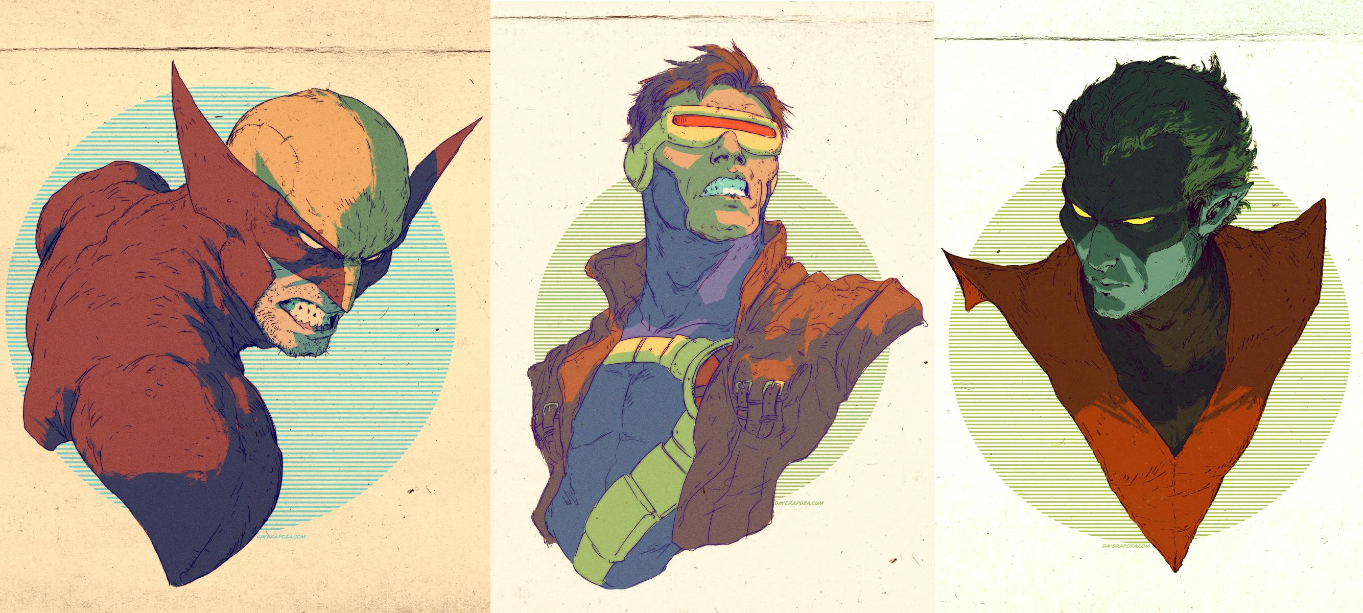 comics, x men, cyclops (marvel comics), nightcrawler (marvel comics), wolverine