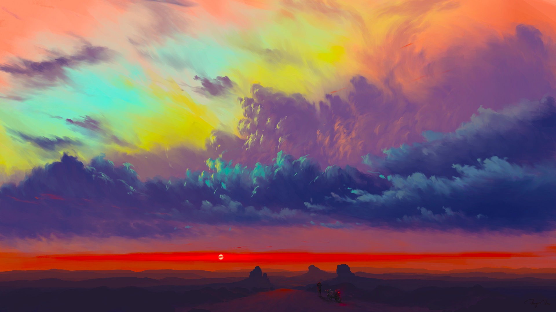 Download mobile wallpaper Landscape, Sky, Artistic, Cloud for free.