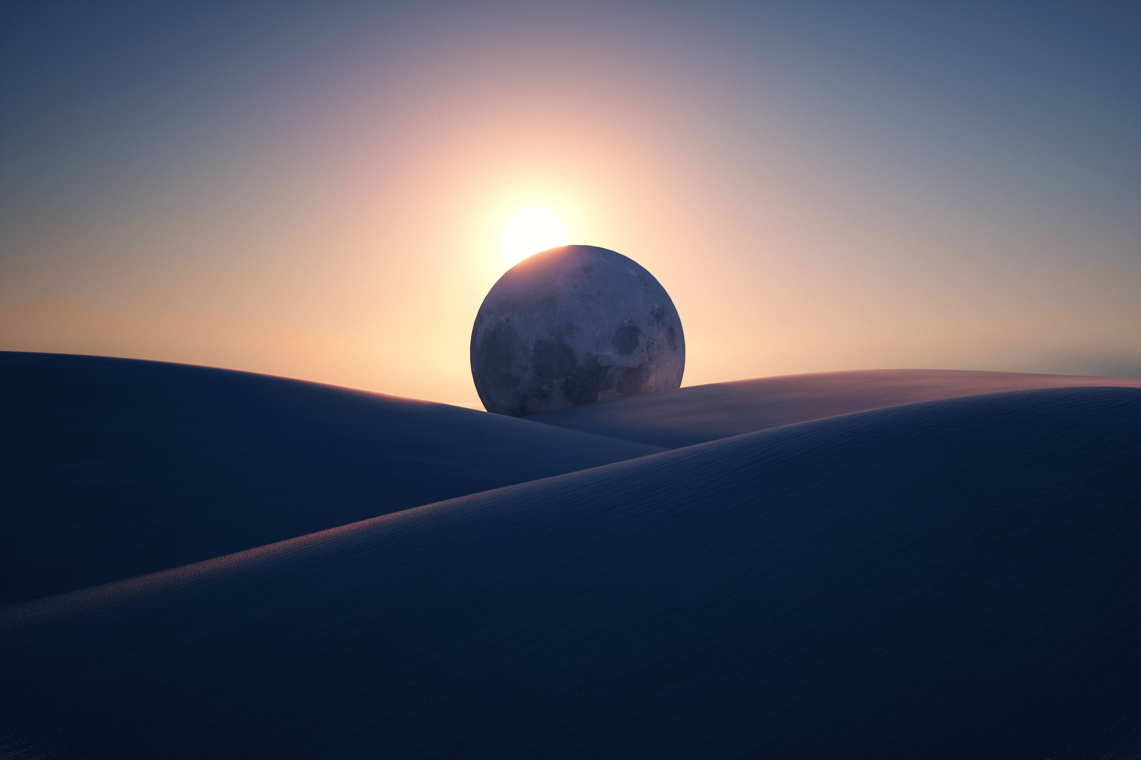 Free download wallpaper Moon, Desert, Earth, Eclipse on your PC desktop