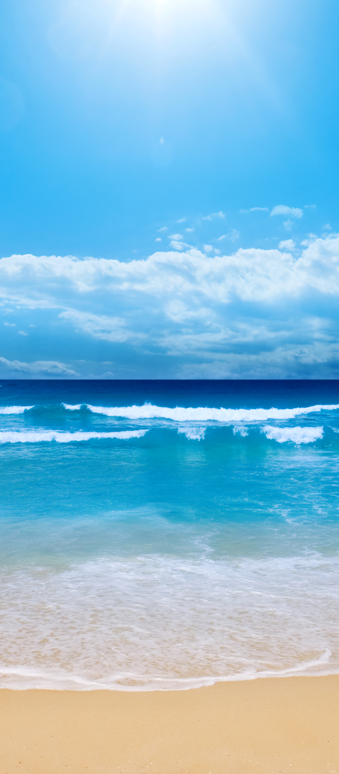 Download mobile wallpaper Sky, Beach, Horizon, Ocean, Earth for free.