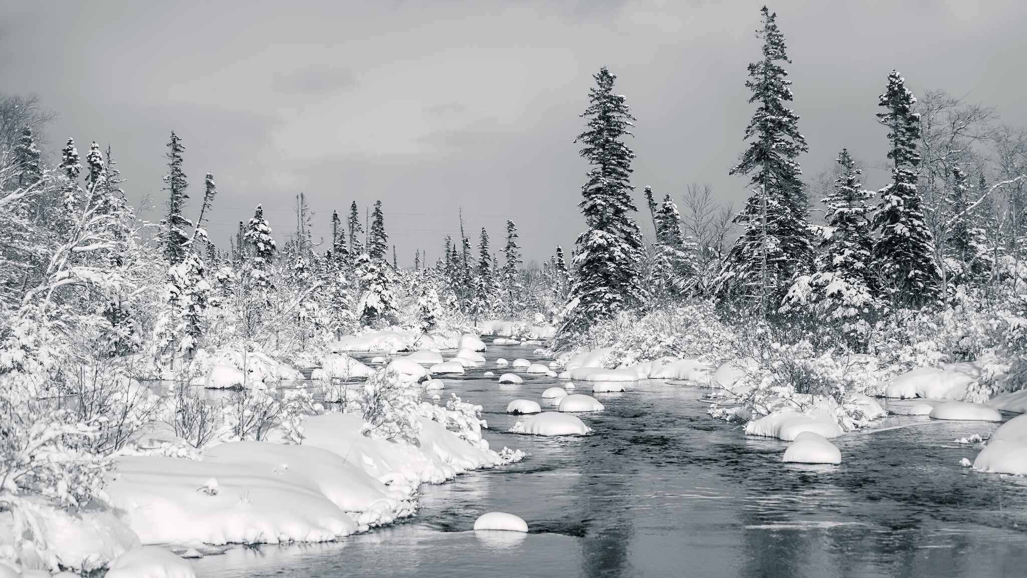 Завантажити шпалери безкоштовно Зима, Природа, Річка, Земля картинка на робочий стіл ПК