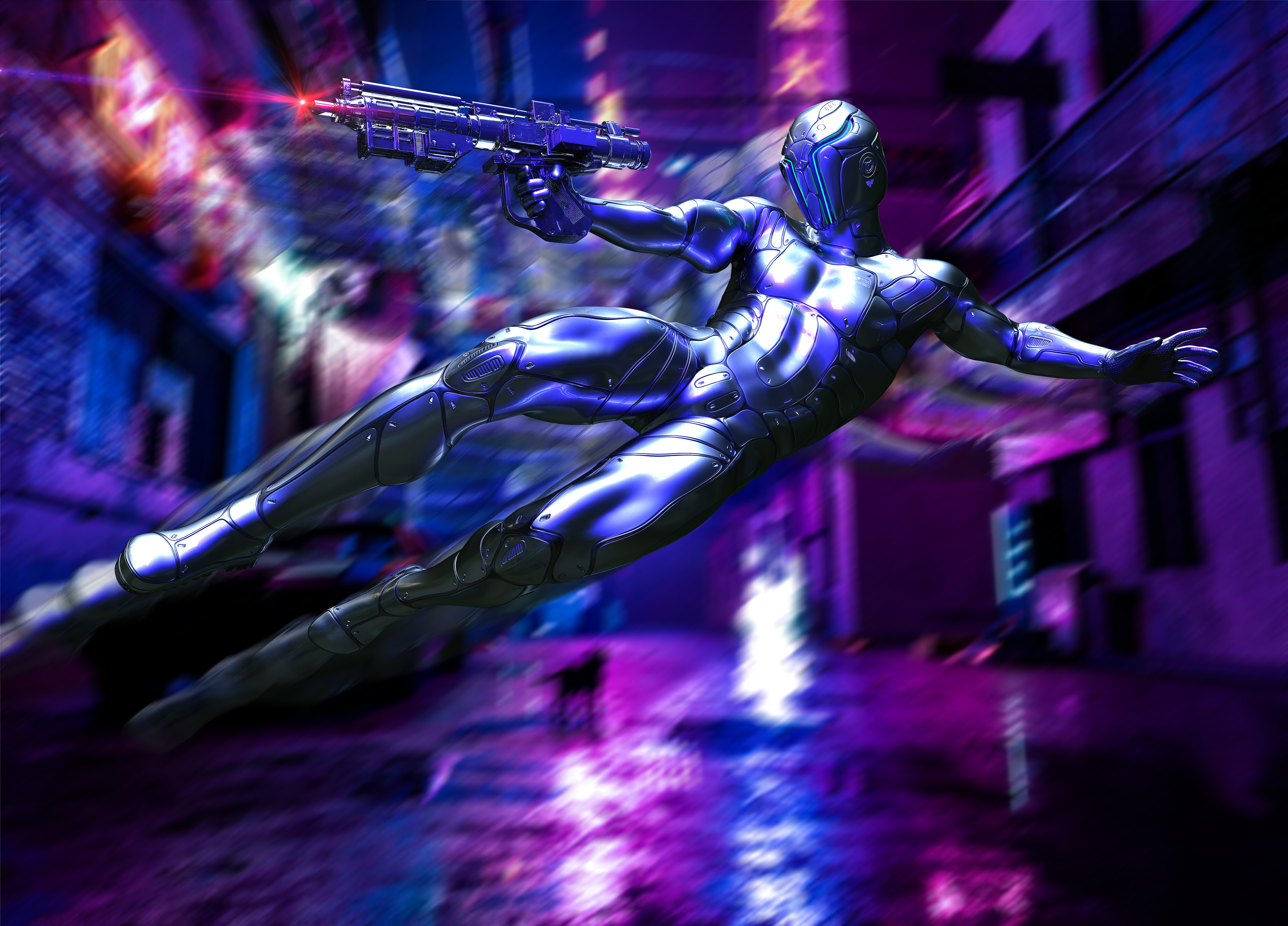 Laden Sie das Cyberpunk, Science Fiction-Bild kostenlos auf Ihren PC-Desktop herunter