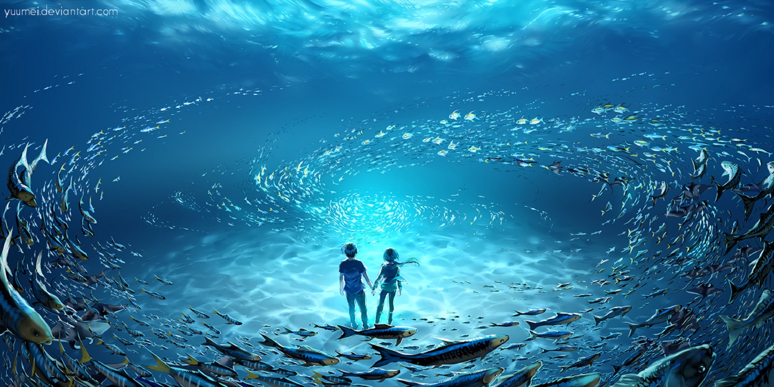 672659 Bild herunterladen animes, underwater es ist erwacht - Hintergrundbilder und Bildschirmschoner kostenlos
