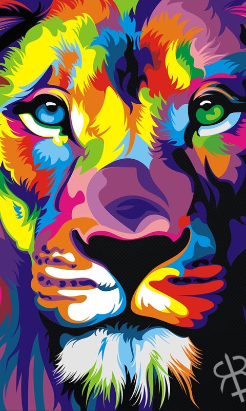 Download mobile wallpaper Lion, Animal, Artistic for free.