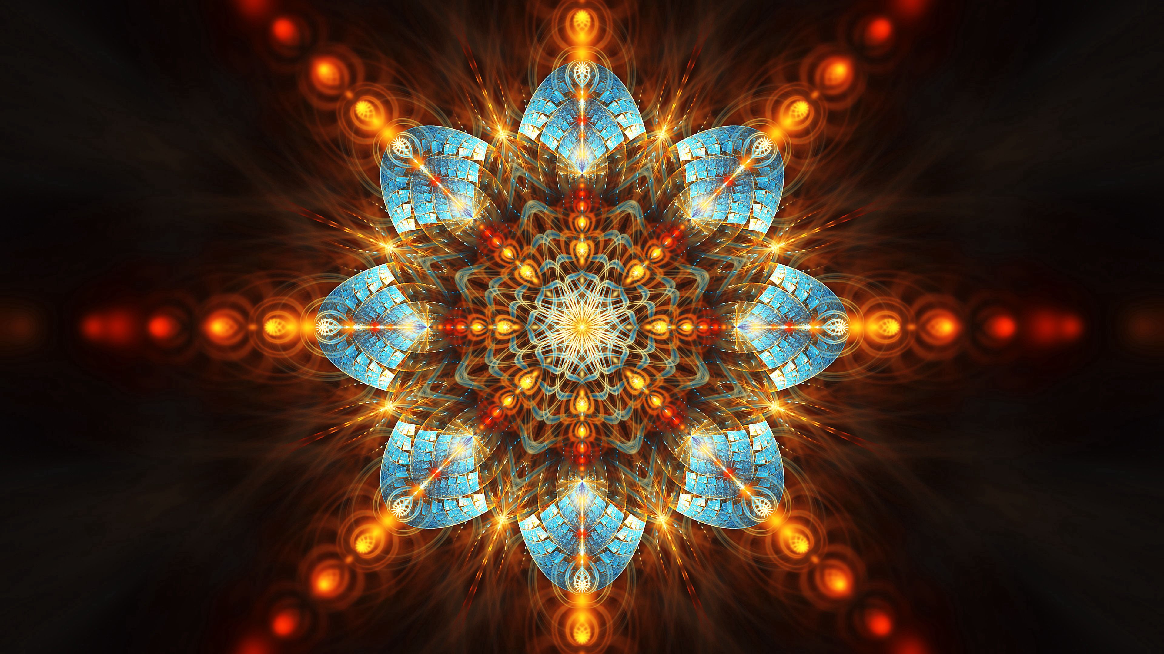 Download mobile wallpaper Flower, Symmetry, Pattern, Fractal, Abstract for free.