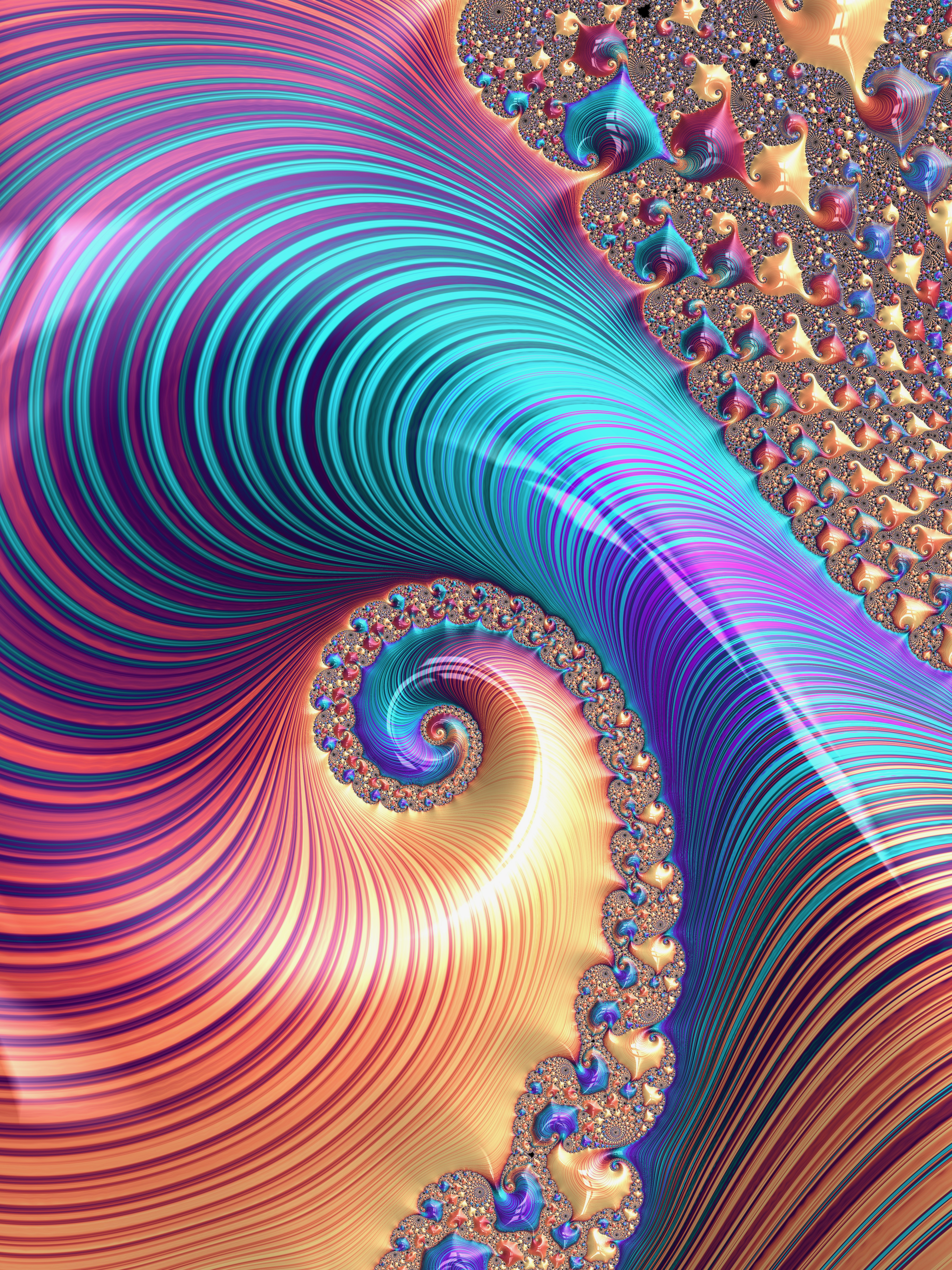 abstract, multicolored, motley, pattern, fractal, spiral, twisting, twist