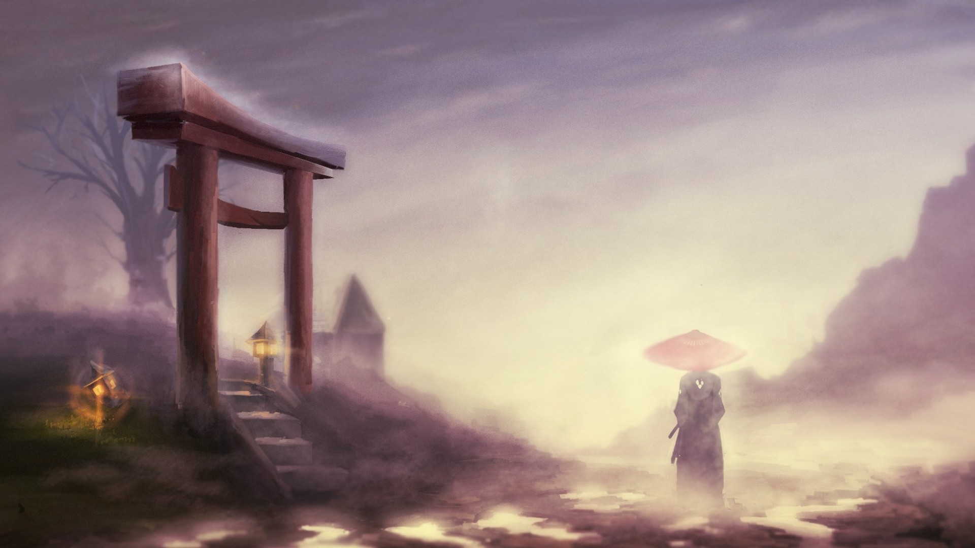 663467 Hintergrundbild herunterladen animes, samurai champloo, torii, regenschirm - Bildschirmschoner und Bilder kostenlos