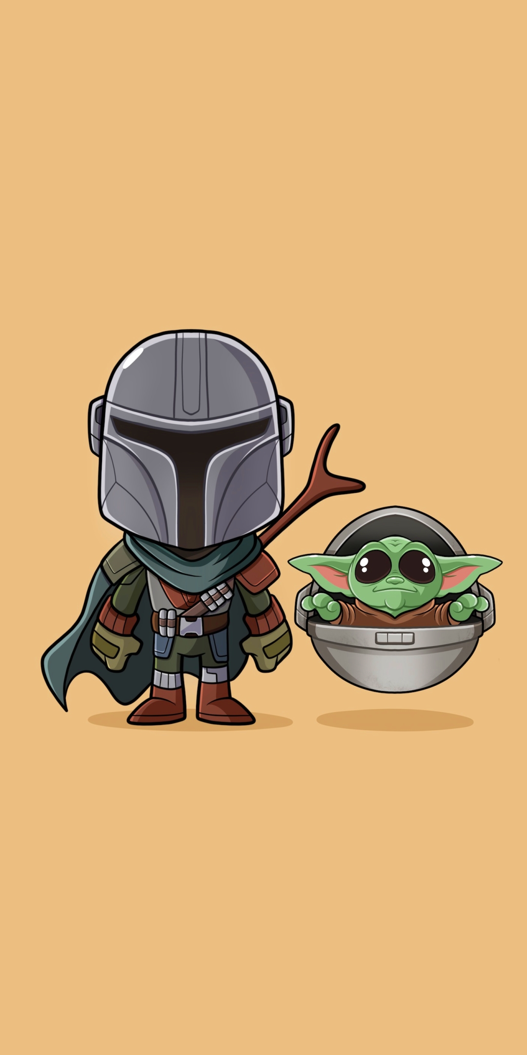 Handy-Wallpaper Minimalistisch, Fernsehserien, Krieg Der Sterne, The Mandalorian, Der Mandalorianer (Charakter), Baby Yoda kostenlos herunterladen.