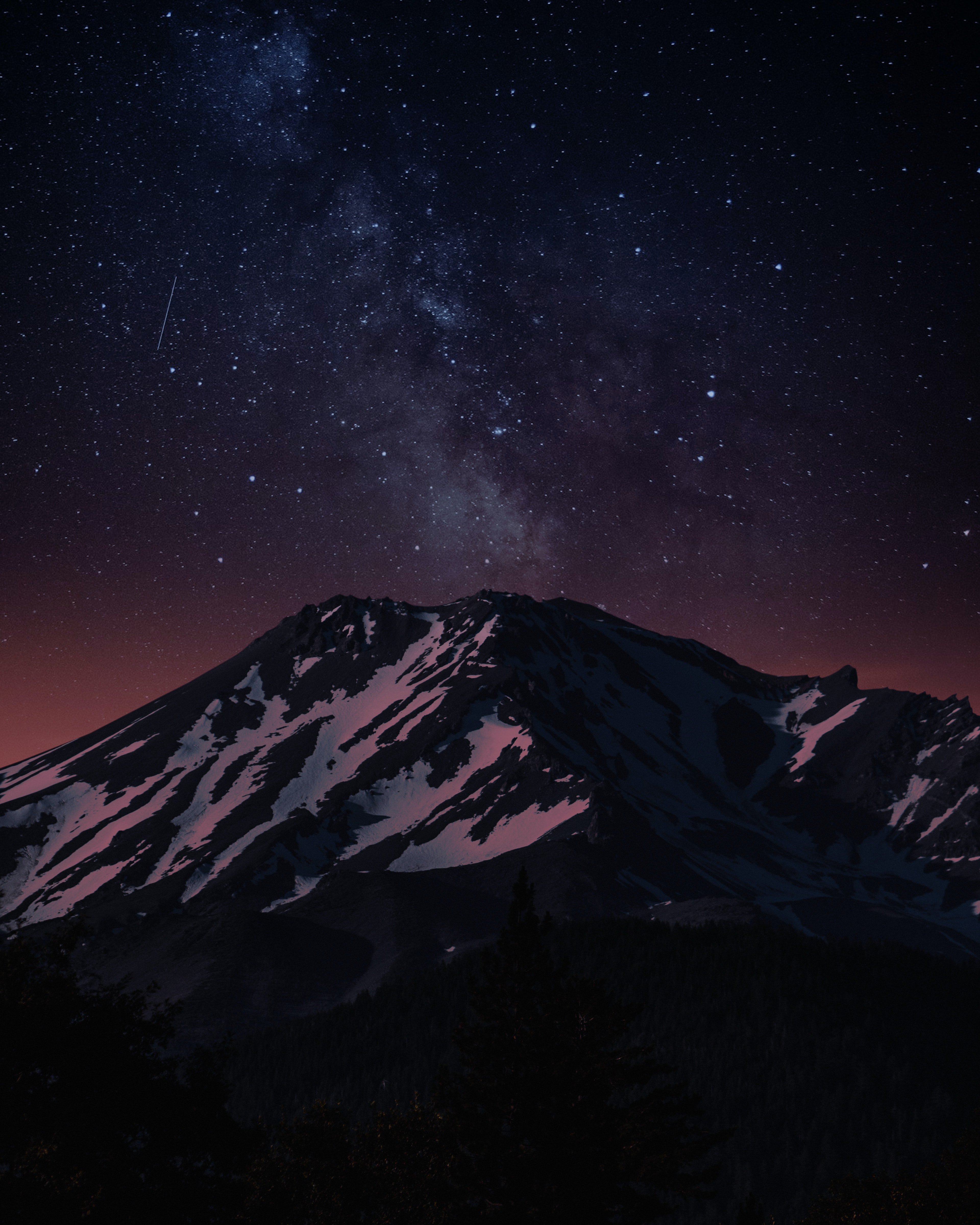 Laden Sie das Natur, Mountains, Felsen, Die Steine, Übernachtung, Schnee, Sterne-Bild kostenlos auf Ihren PC-Desktop herunter