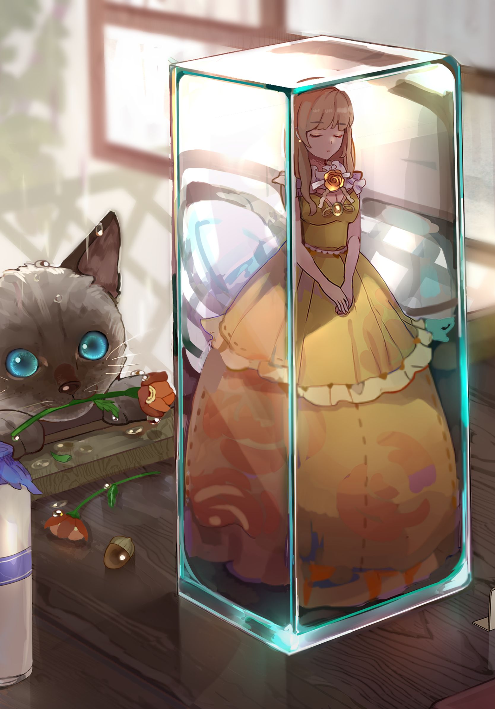 Download mobile wallpaper Anime, Cat, Antique, Original for free.
